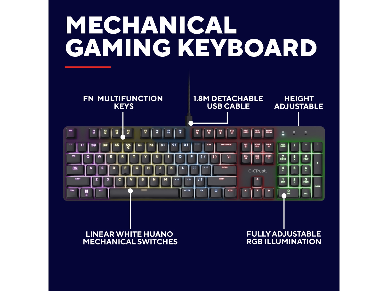Trust GXT 871 Zora Mekanisk Gamingtastatur Gamingkeyboard
