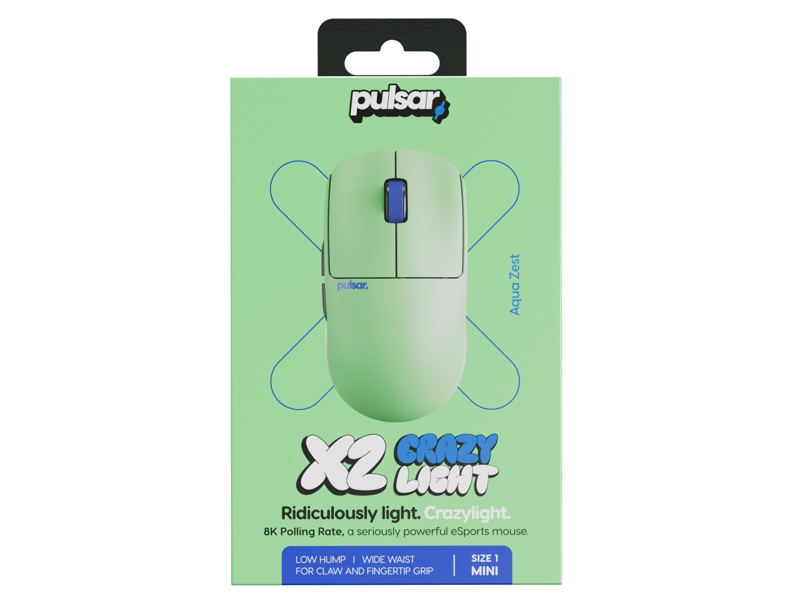 Pulsar X2 CrazyLight Trådløs Gamingmus (Aqua Zest) Gamingmus