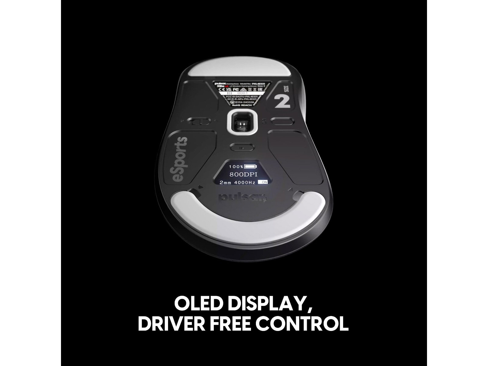 Pulsar Xlite V4 eS Medium trådløs gamingmus (sort) Gamingmus