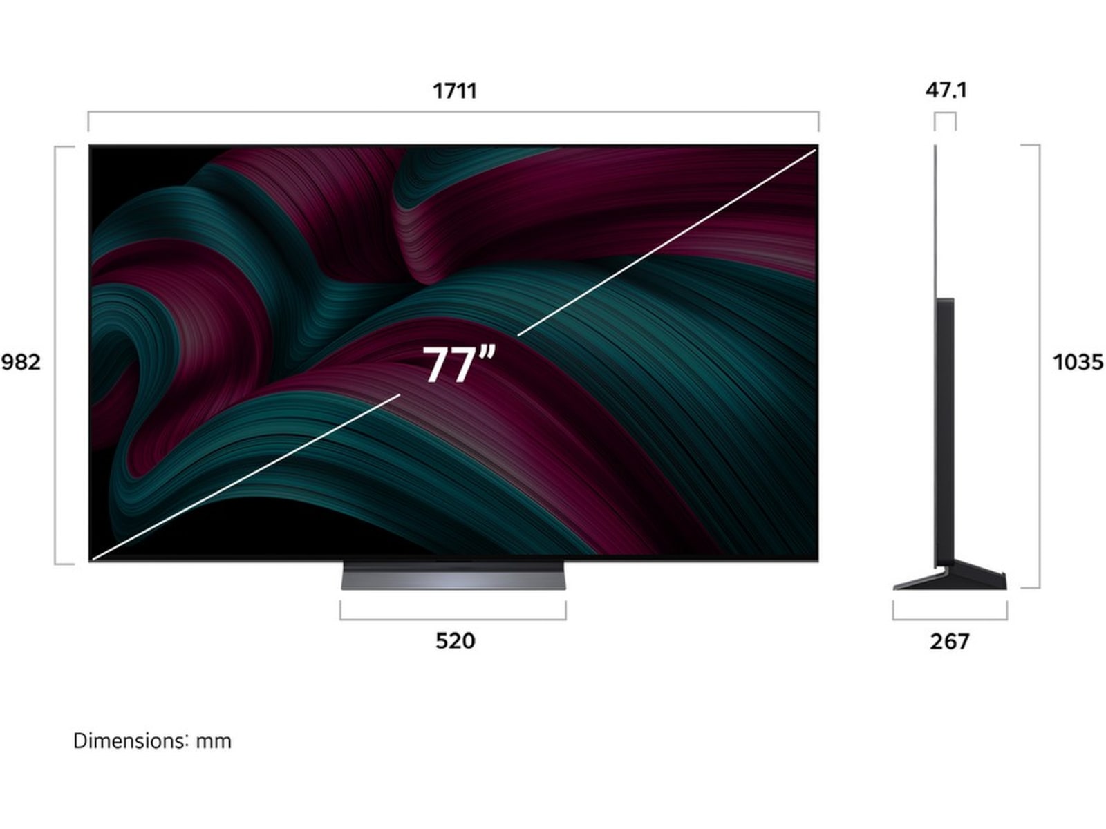 LG 77" C5 AI 4K OLED Smart TV (2025) + Soundbar 70 - 79 tommer TV