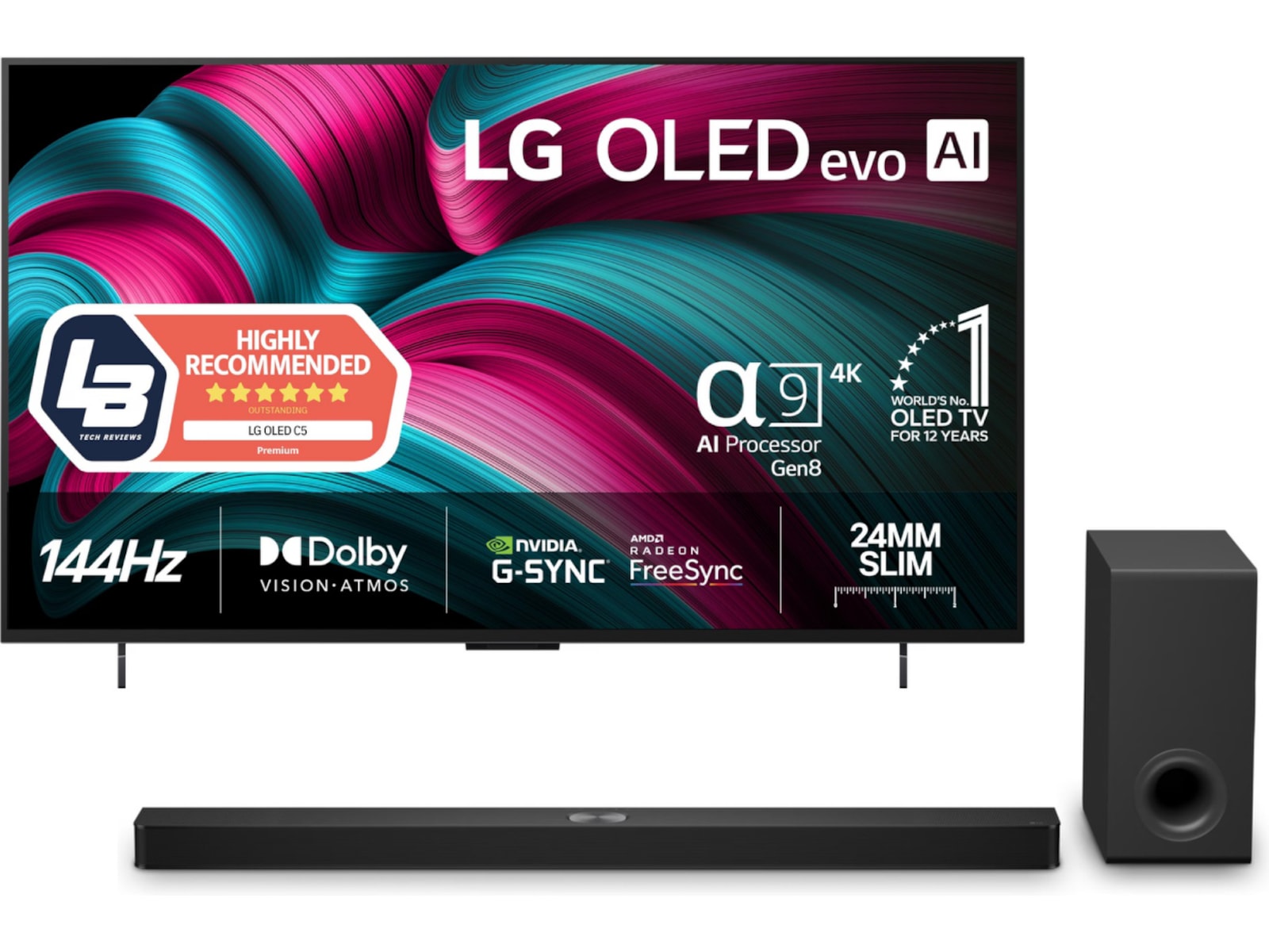 LG 42" C5 AI 4K OLED Smart TV (2025) Bundle 20 - 49 tommer TV