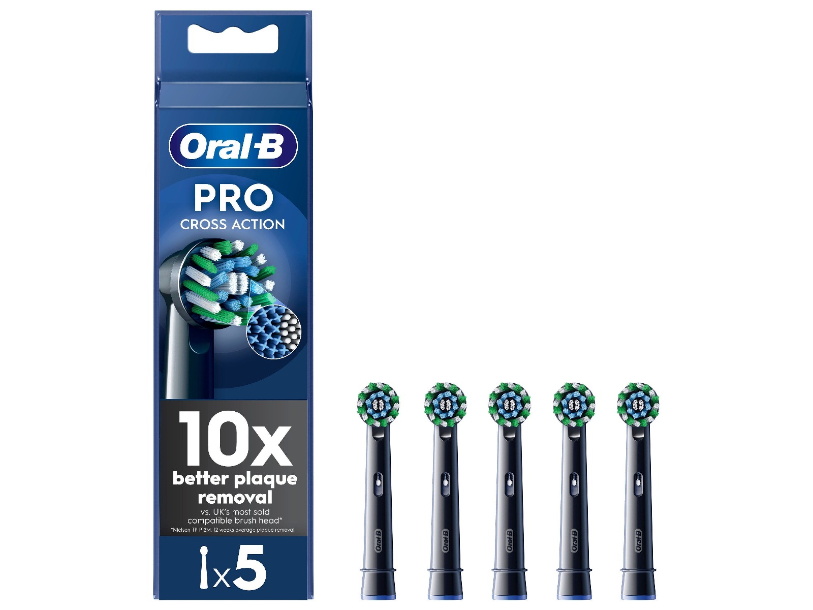 Oral-B Pro Cross Action Black Børstehoveder (5 stk) Tandbørstehoveder