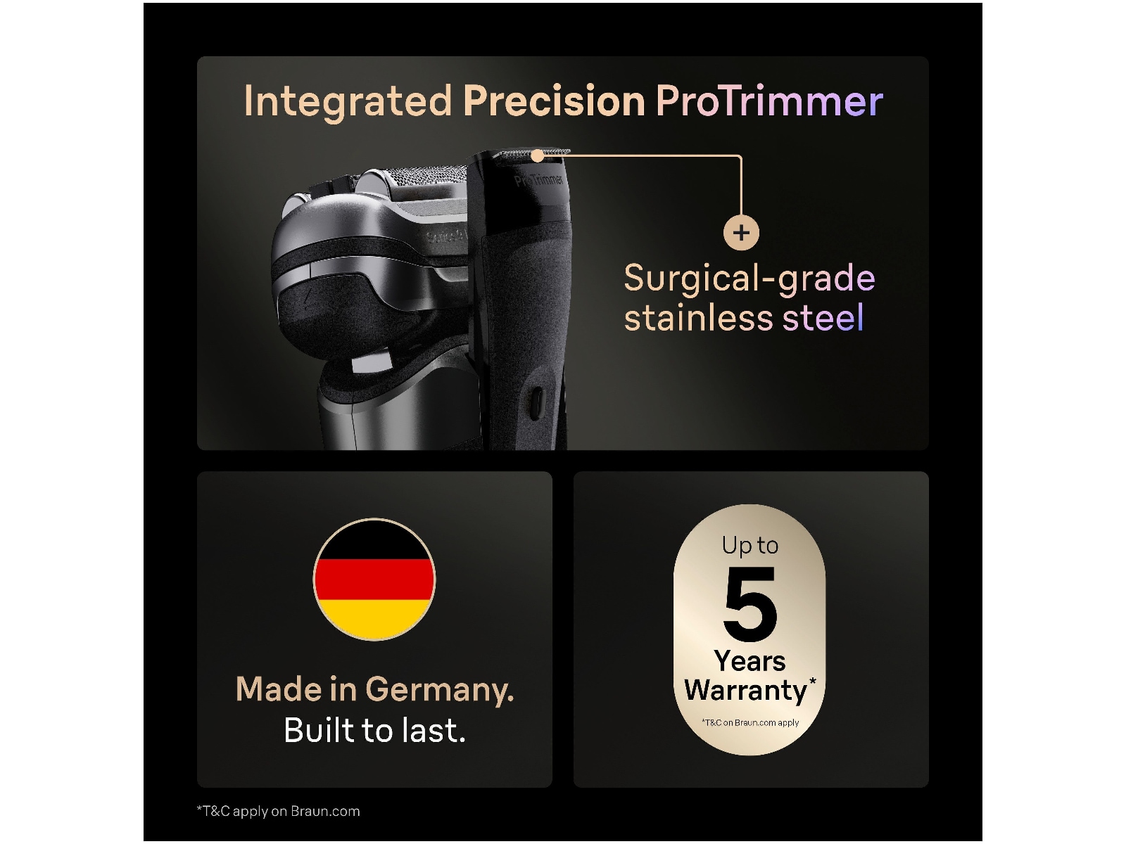 Elektrisk Braun Series 9 PRO+-barbermaskine 9675CC Barbermaskine