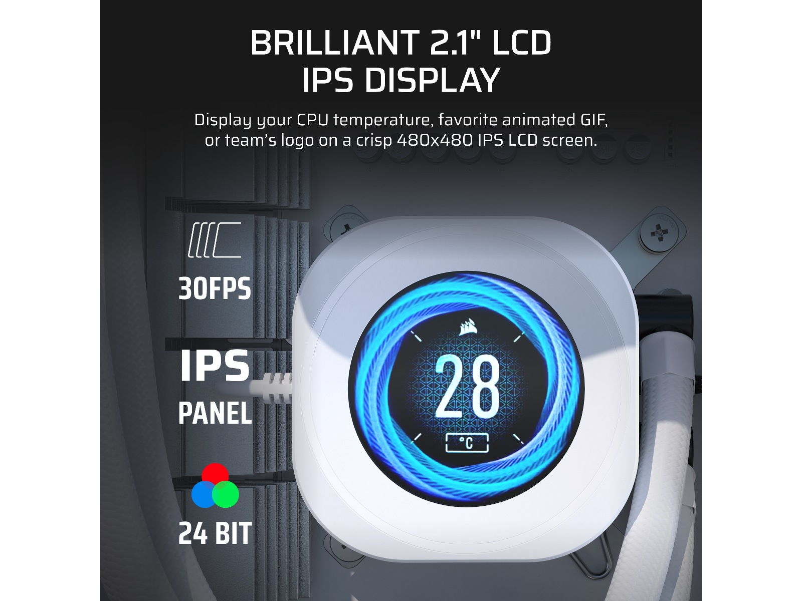 Corsair Nautilus 360 RS LCD Køler (hvidt) CPU - Vandkøling