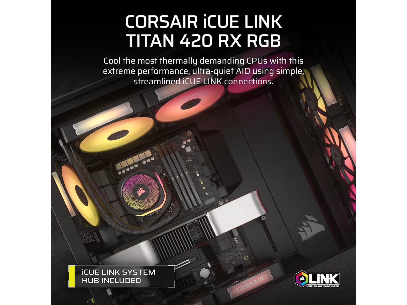 Corsair iCUE LINK TITAN 420 RX RGB AIO Køler (sort) CPU - Vandkøling