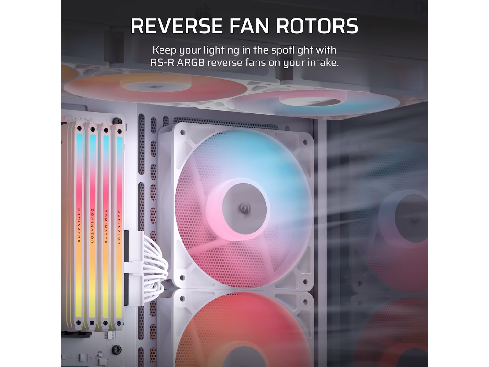 Corsair RS120-R ARGB PWM Reverse Ventilator 3pk (hvidt) Blæsere