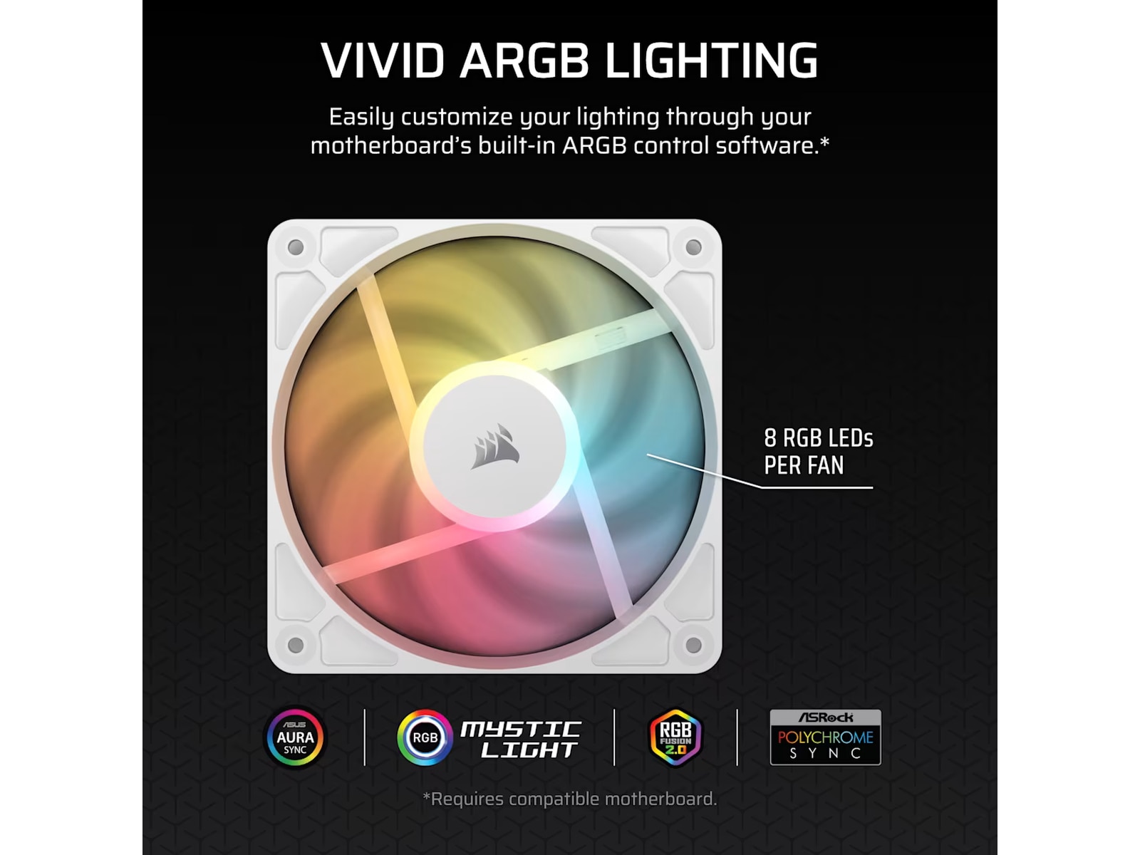 Corsair RS120-R ARGB PWM Reverse Ventilator 3pk (hvidt) Blæsere