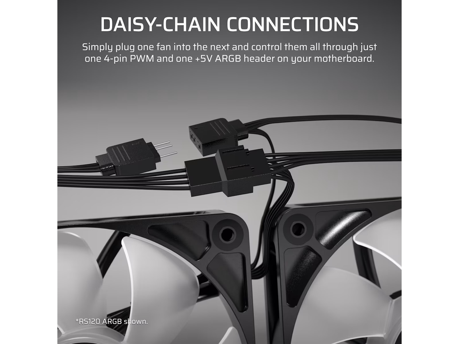 Corsair RS120-R ARGB PWM Reverse Ventilator 3pk (hvidt) Blæsere