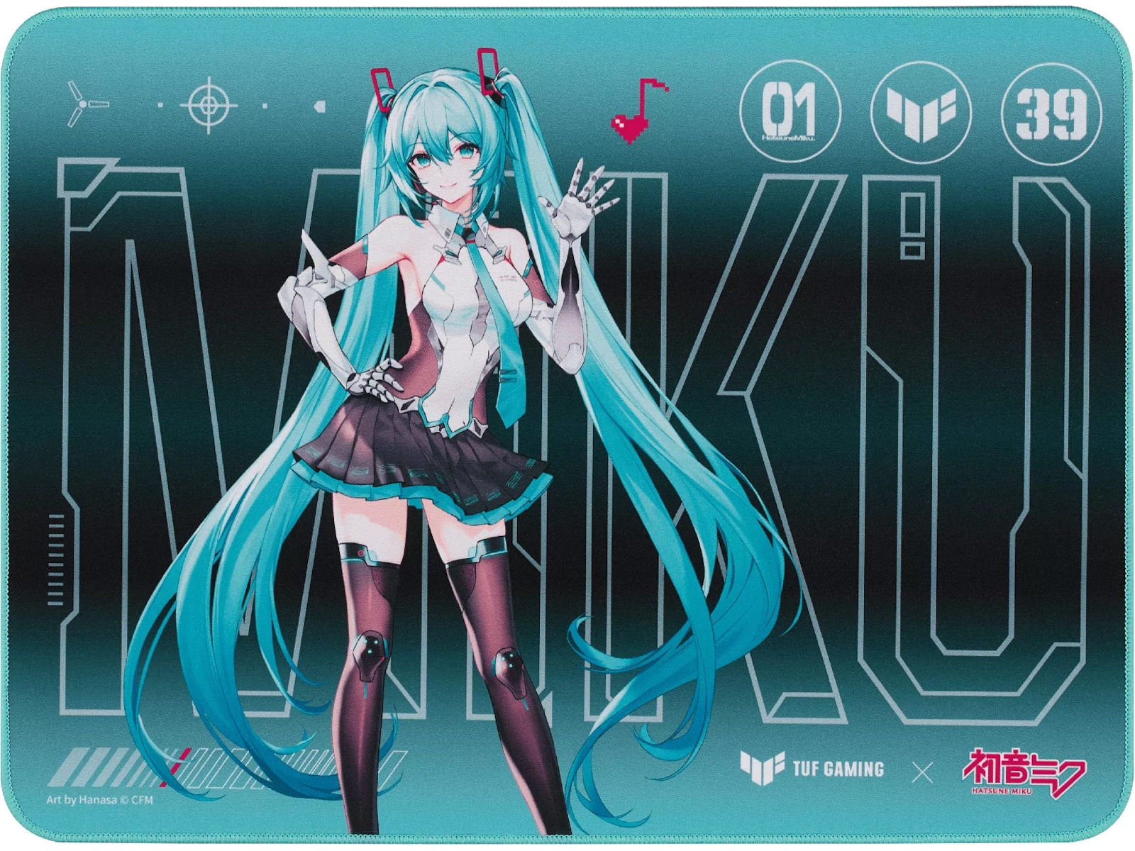 Asus TUF Gaming P1 Hatsune Miku musemåtte Gamingmusemåtte