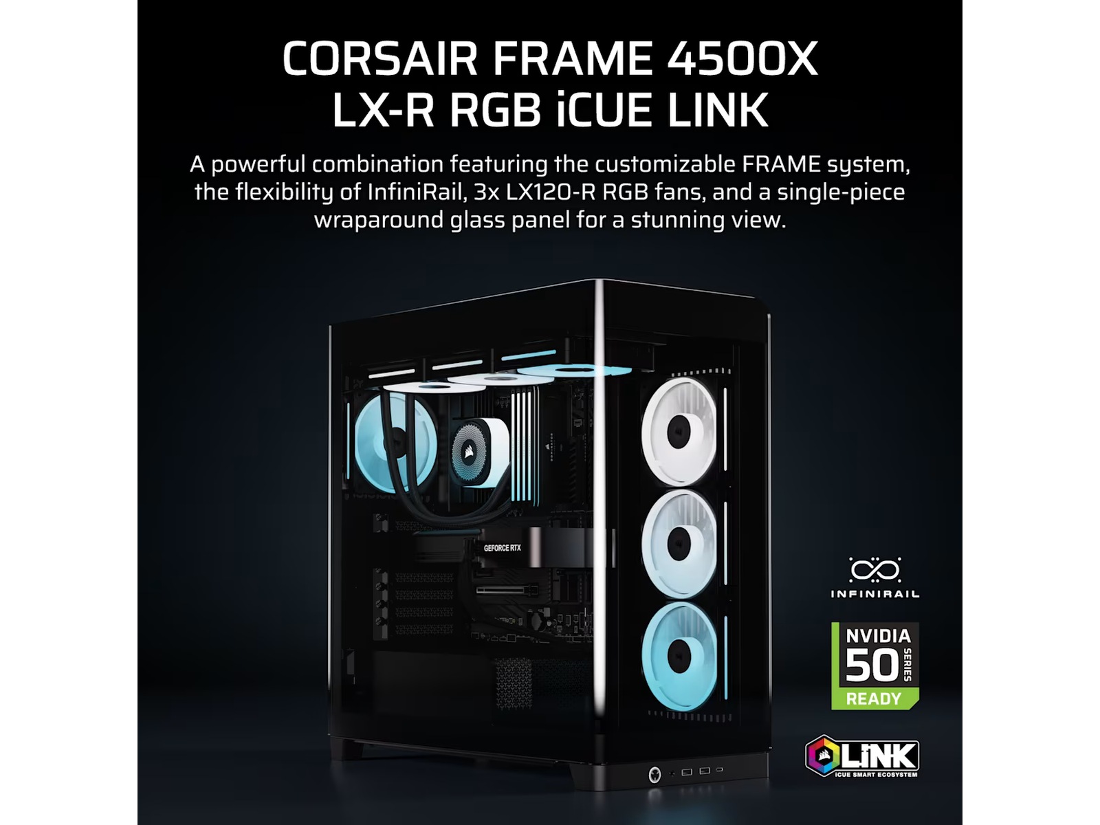 Corsair FRAME 4500X LX-R RGB Mid Tower (sort) Midi Tower