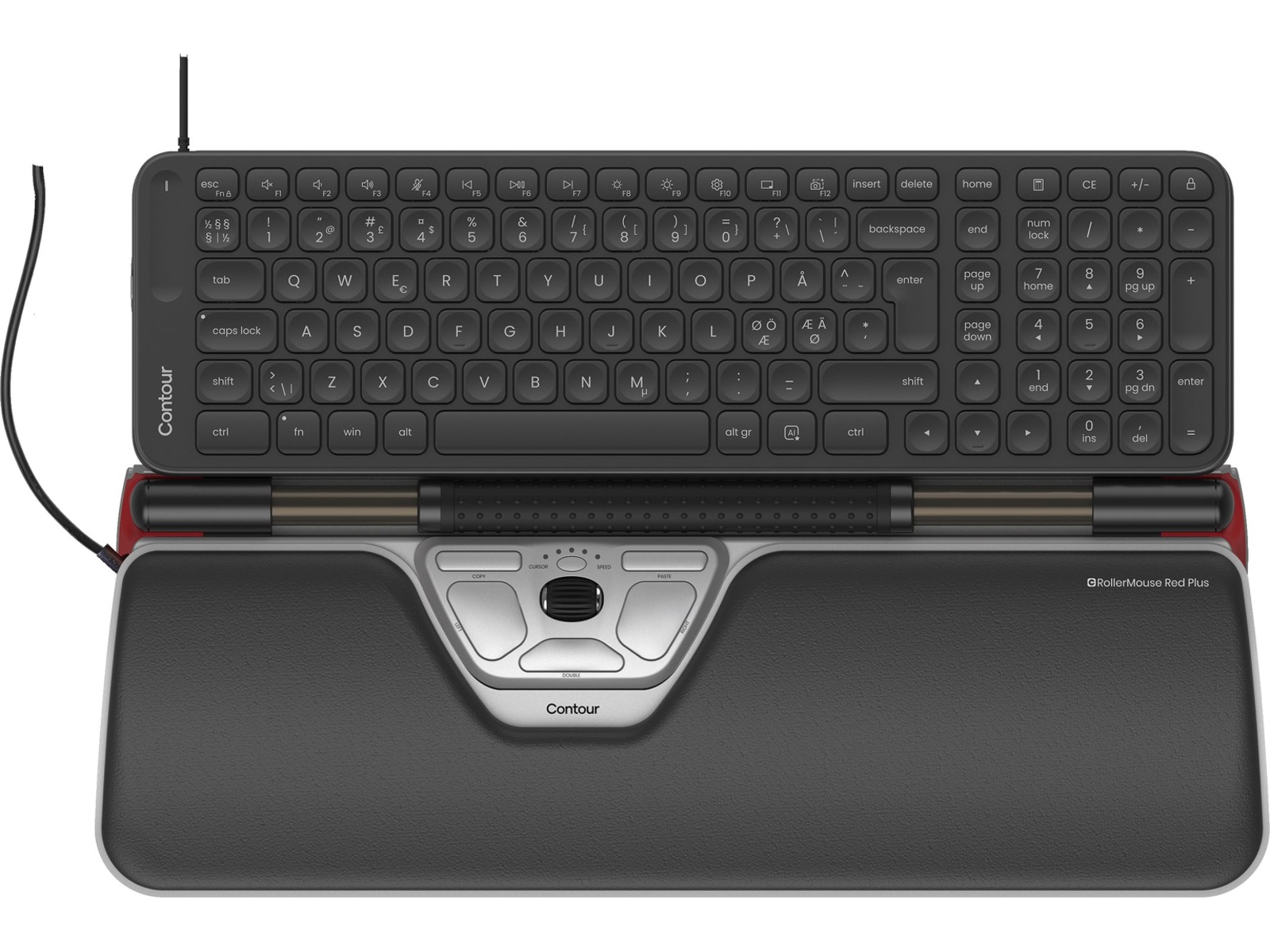Contour Balance Mid-Size Rollermouse Red Combo Kablet Ergonomiske