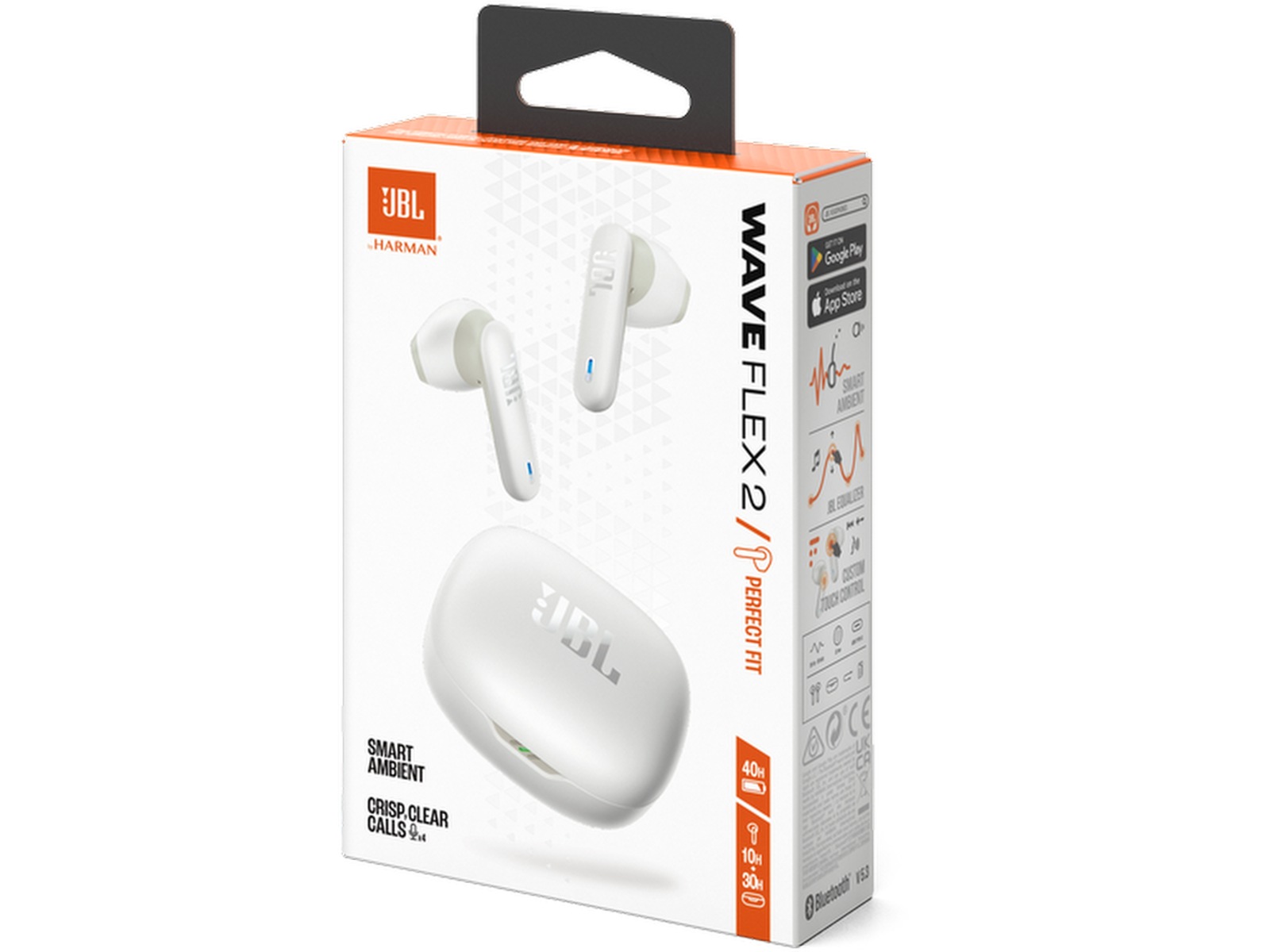 JBL Wave Flex 2 Trådløse Øretelefoner (hvidt) In-ear høretelefoner