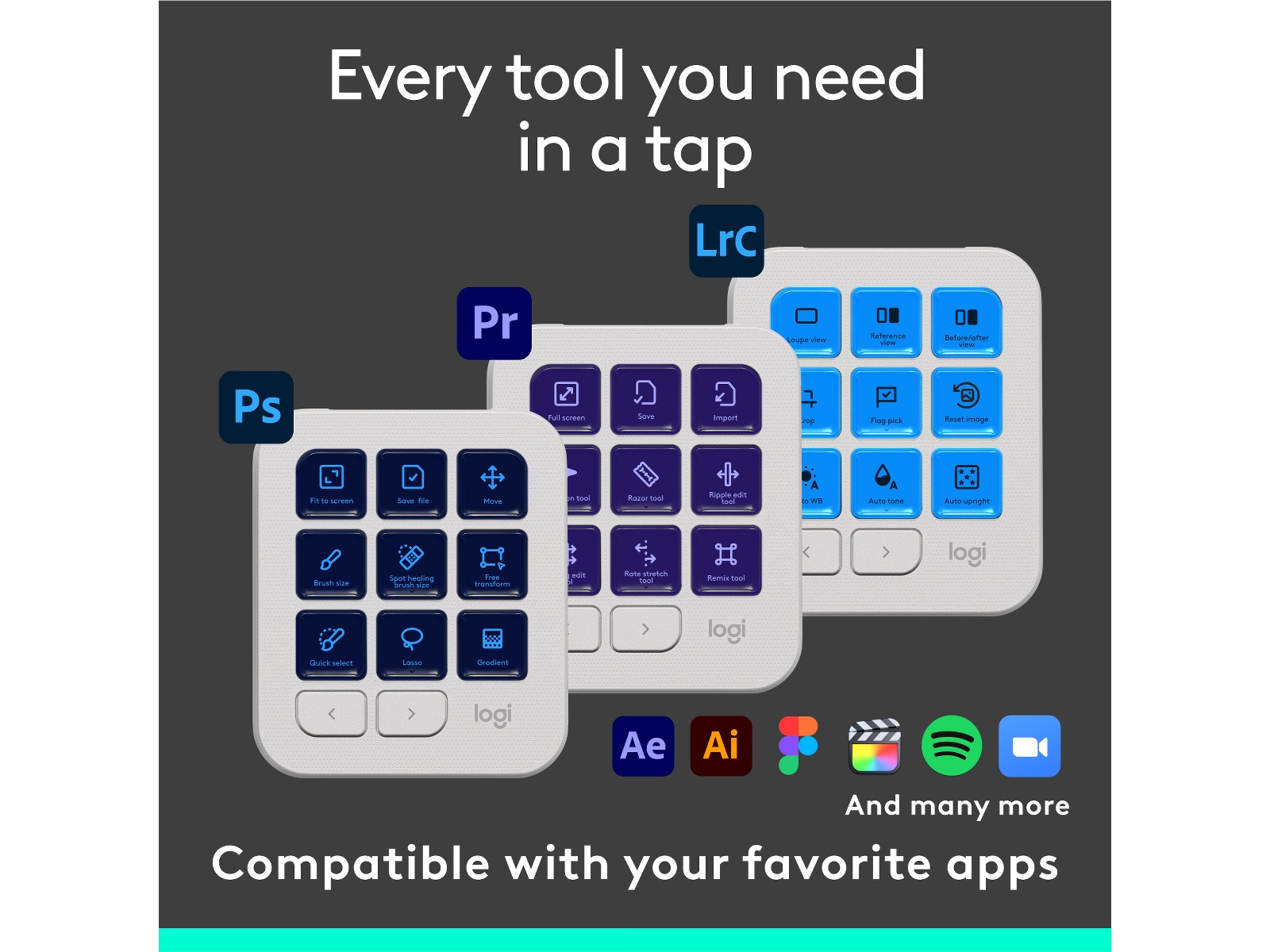 Logitech MX Creative Console (grå) Keyboards