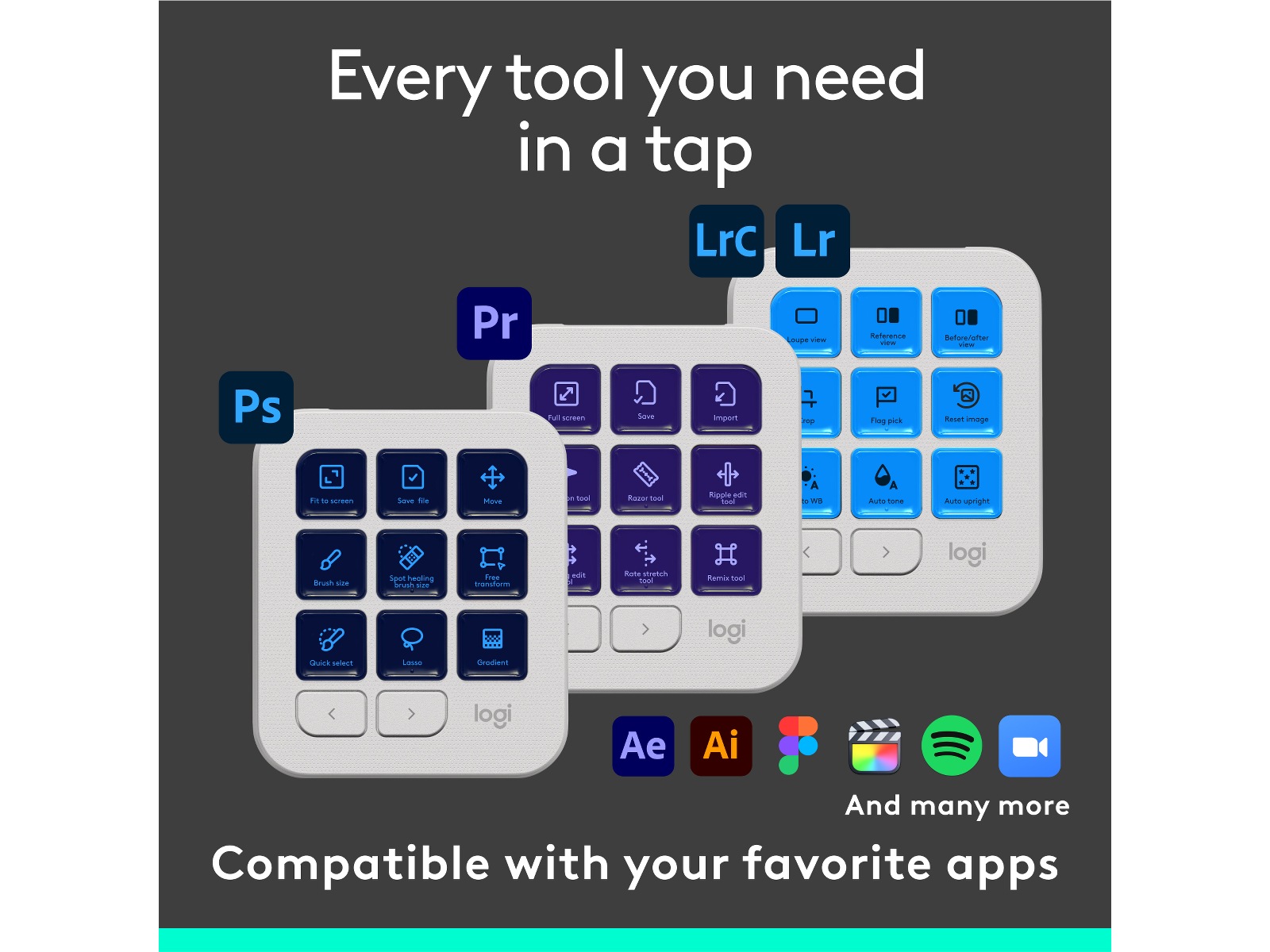 Logitech MX Creative Console (grå) Keyboards