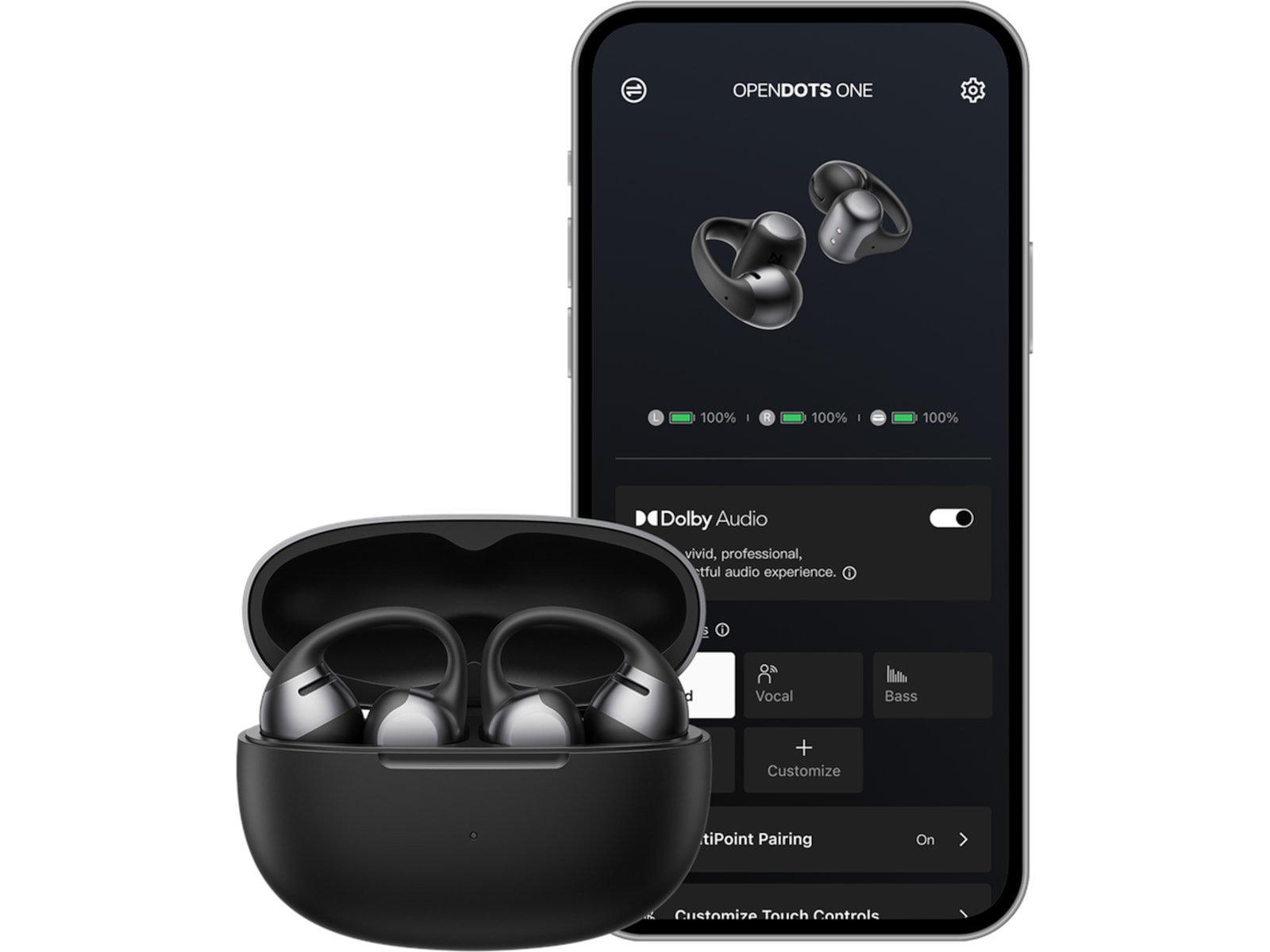 SHOKZ OpenDots Trådløse åbne Høretelefoner Earbuds (sort) In-ear høretelefoner