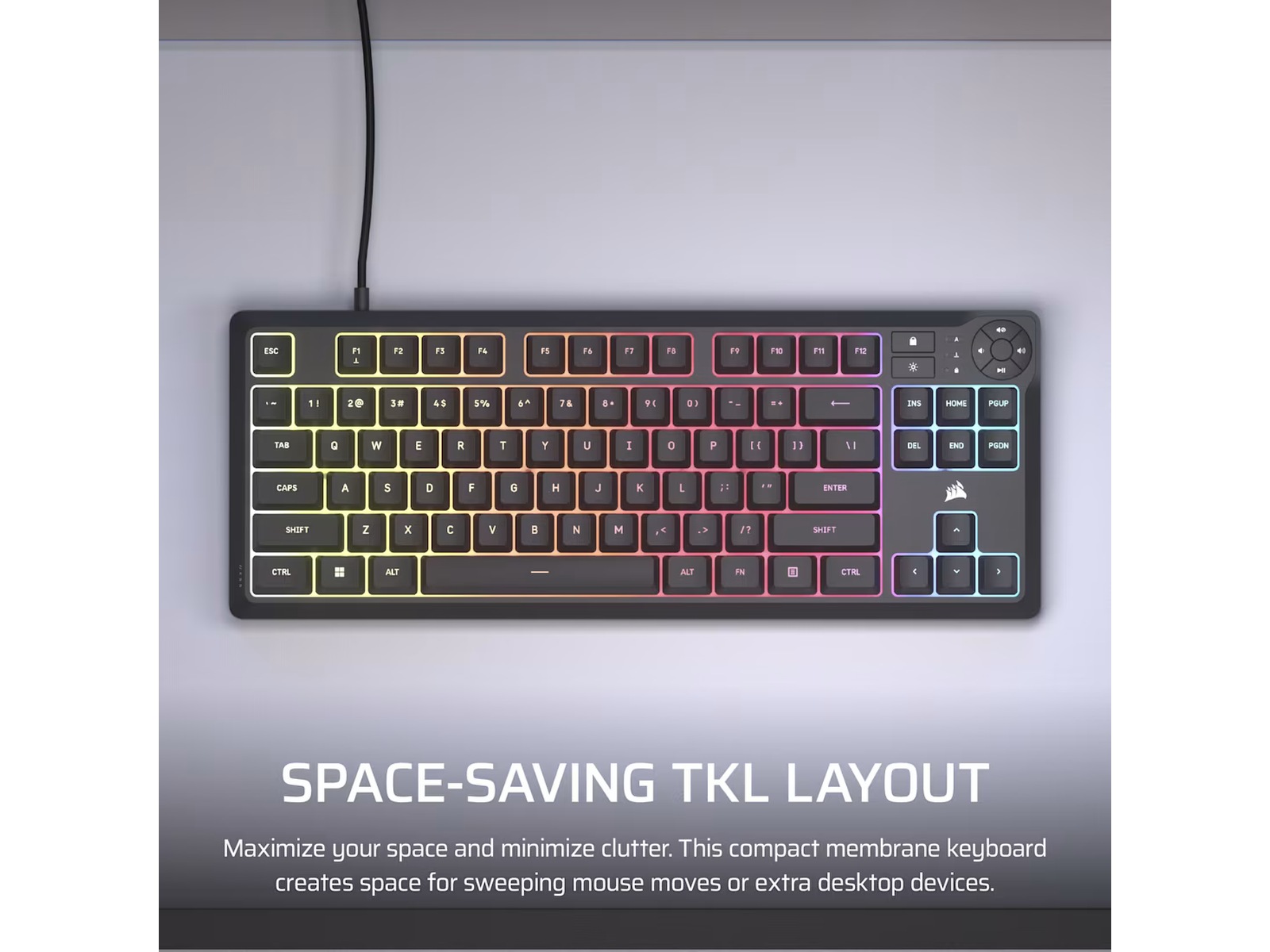 Corsair K55 CORE TKL RGB Gamingtastatur (sort) Gamingkeyboard