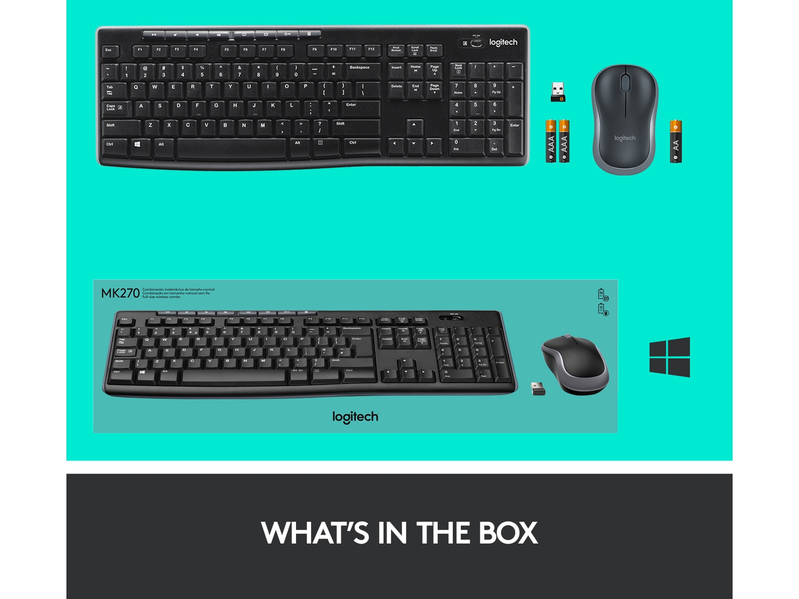 Logitech MK270 Combo Trådløs Mus & keyboards -kombinasjonspakker