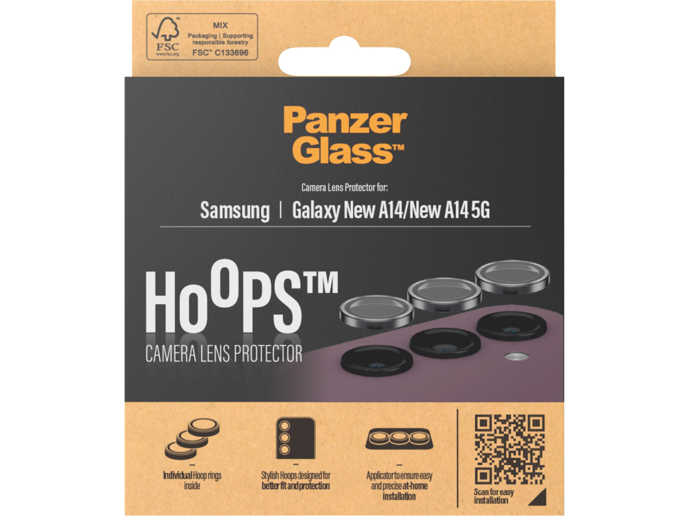 PanzerGlass Galaxy A15 / A15 5G Hoops Linsebeskytter Skærmbeskyttelse mobiltelefon