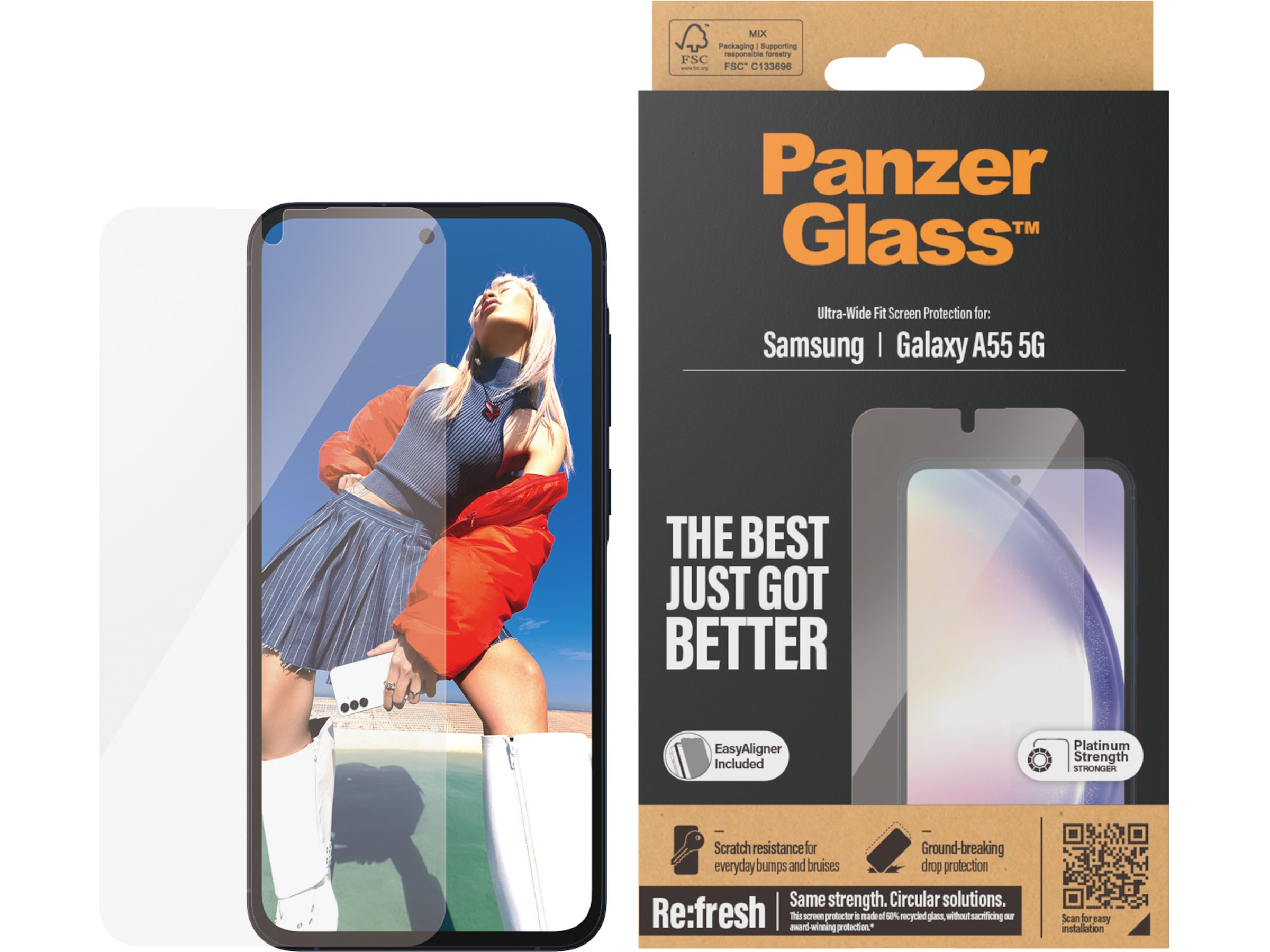 PanzerGlass Samsung Galaxy A55 5G/A35 5G Skærmbeskytter Skærmbeskyttelse mobiltelefon