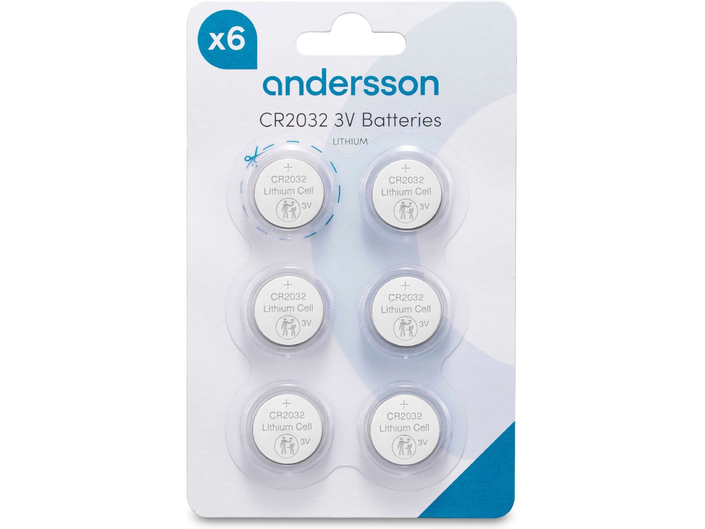 Andersson CR2032 Lithium batteri, 6-pk Generelle batterier