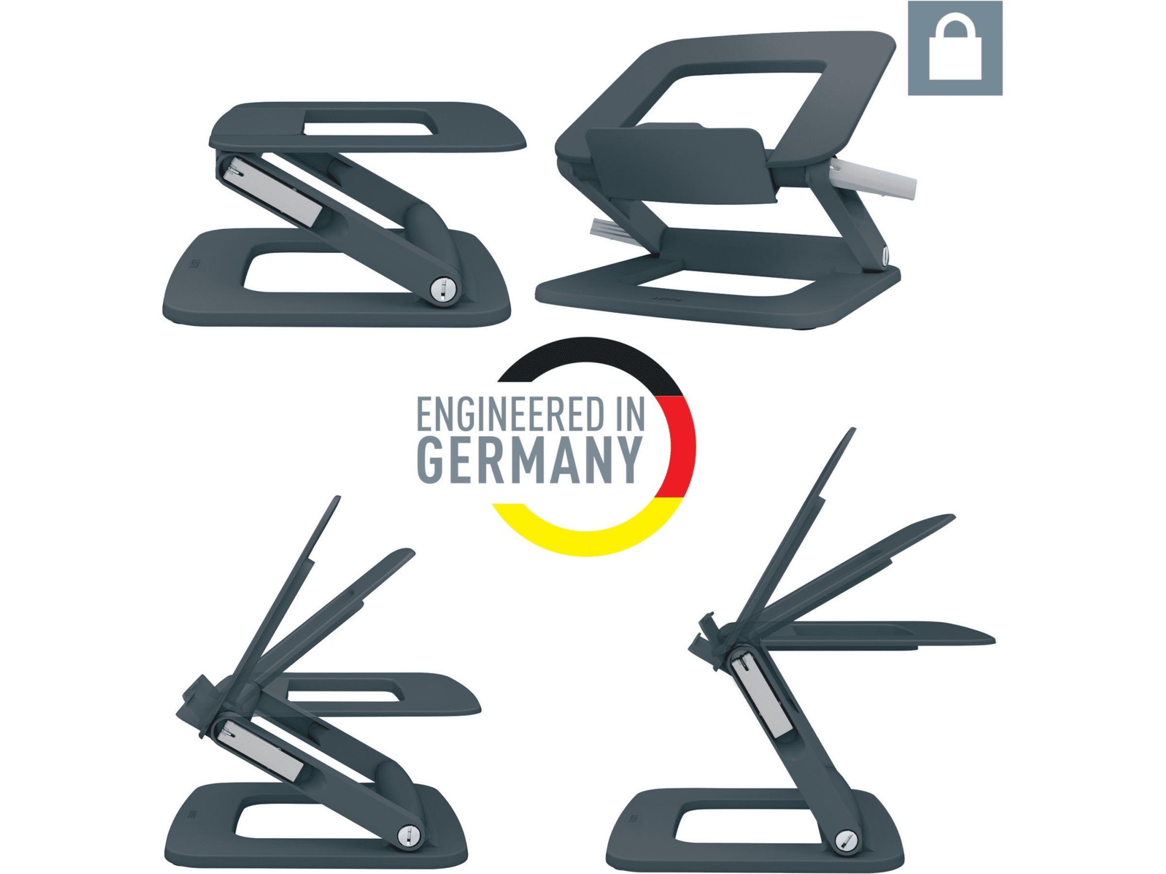 Leitz Ergo Multi-angle laptop stativ (grå) Bærbar stativ