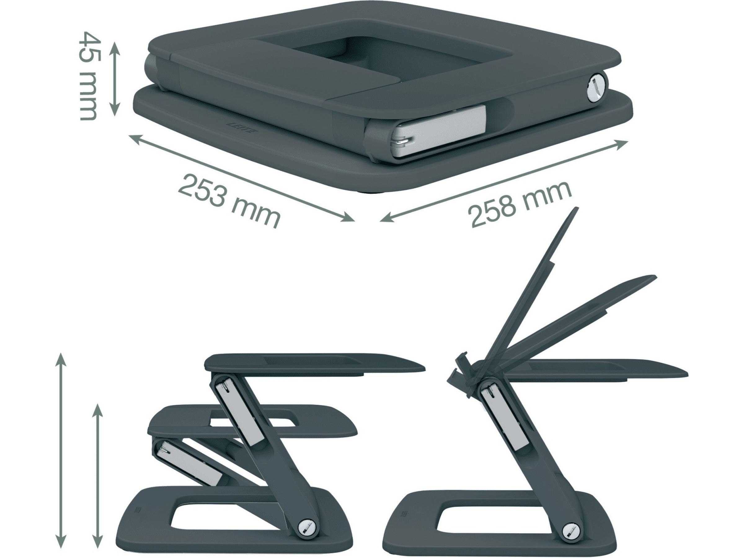 Leitz Ergo Multi-angle laptop stativ (grå) Bærbar stativ