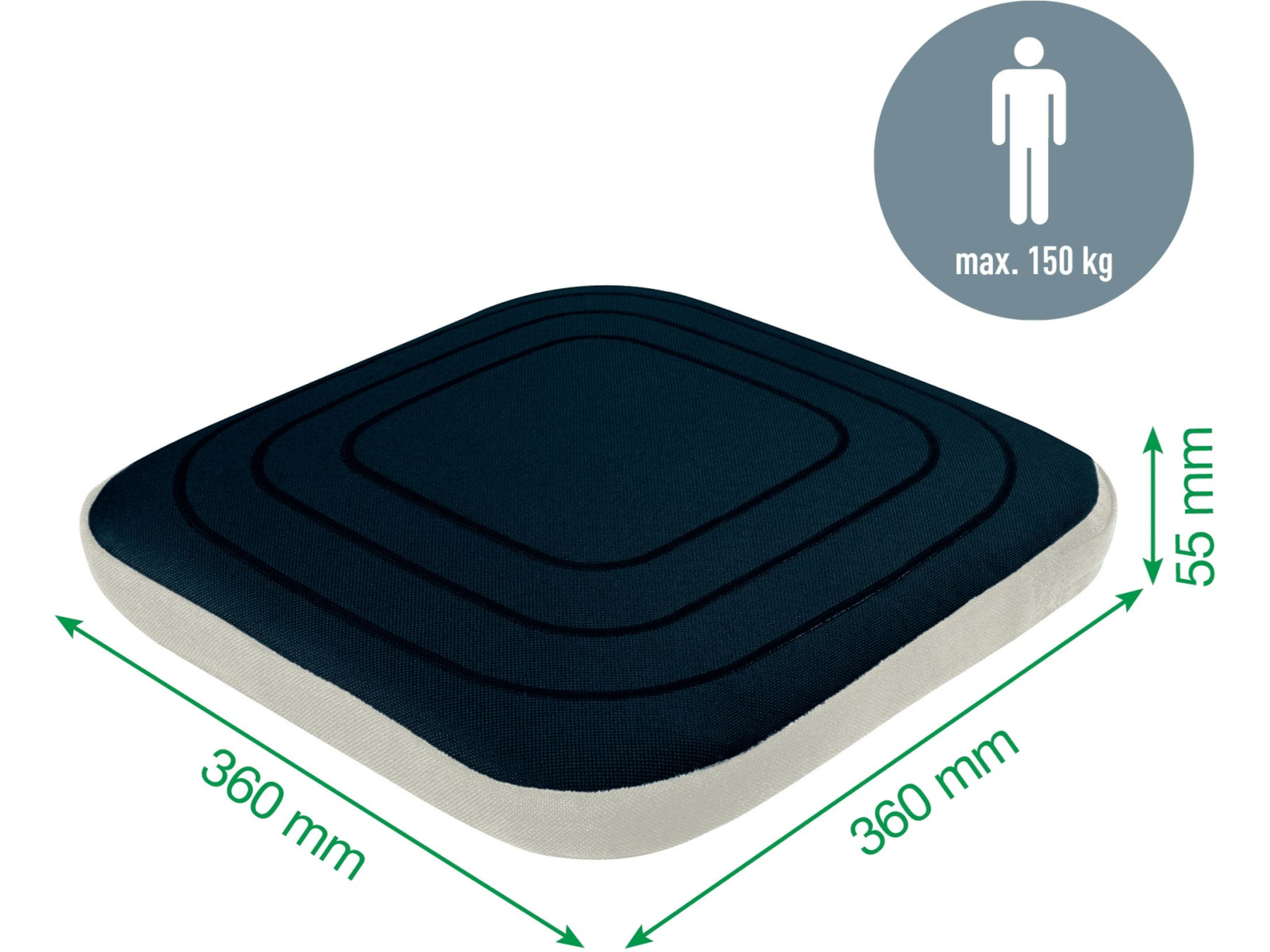 Leitz Active Wobble siddepude med betræk (mørkegrå) Sittepute