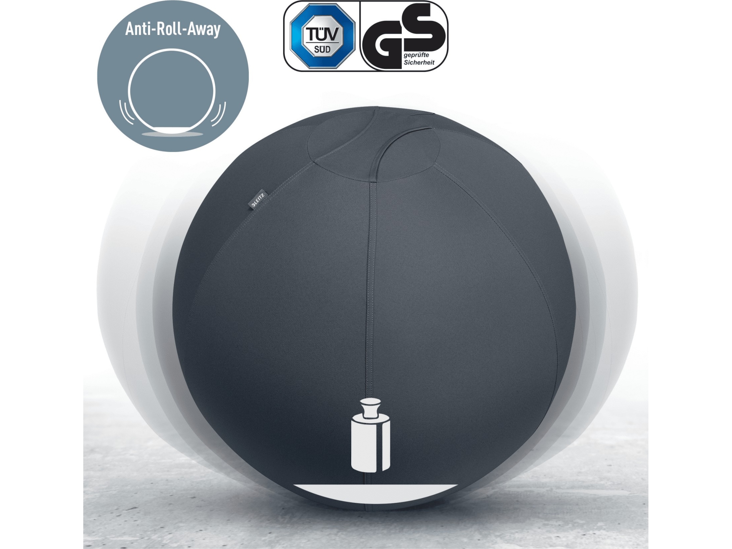 Leitz Ergo Active Anti-Roll Balance Ball (mørkegrå) Kontorstole