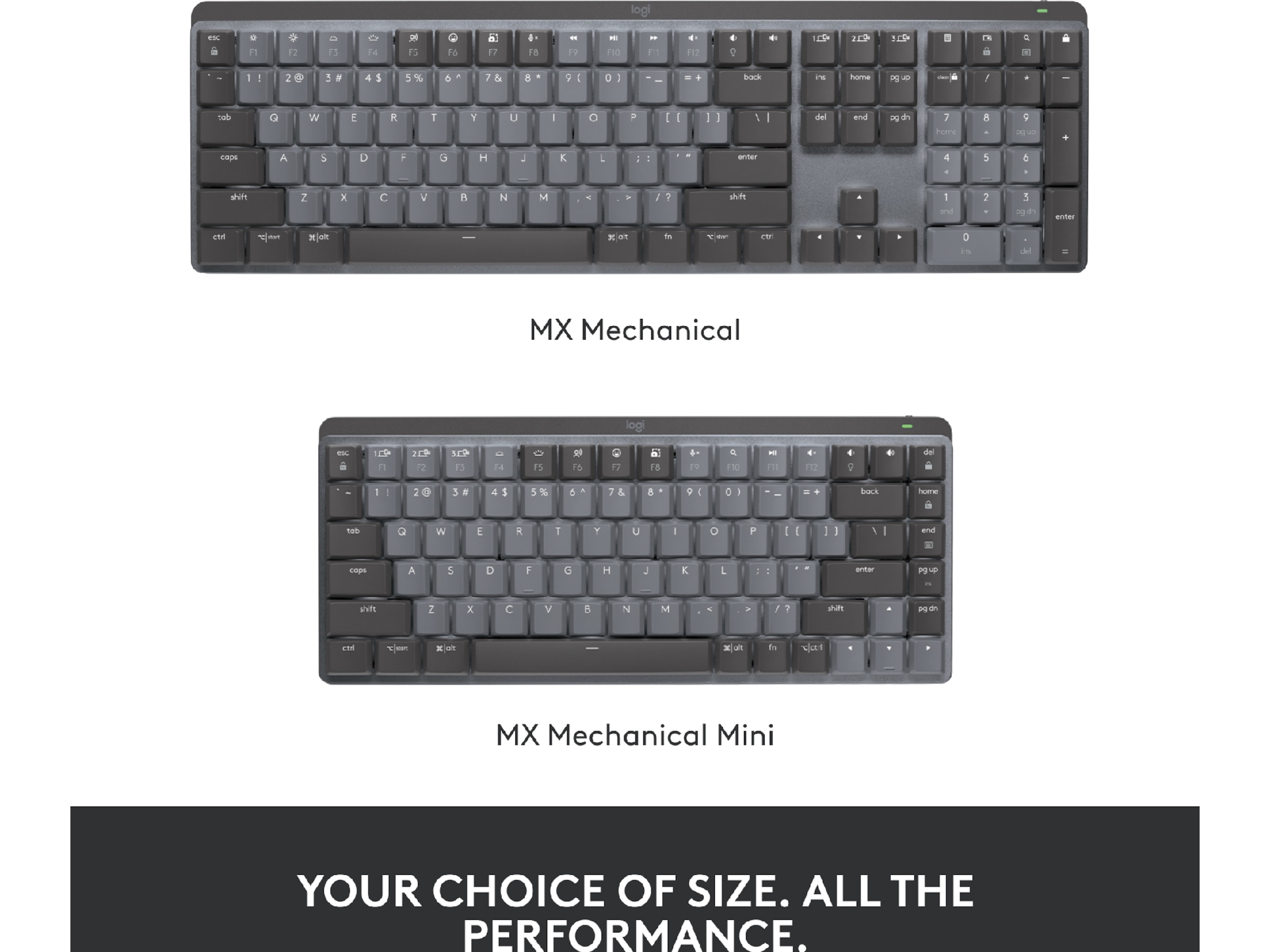 Logitech MX Mechanical Wireless Tactile (graphite) Keyboards