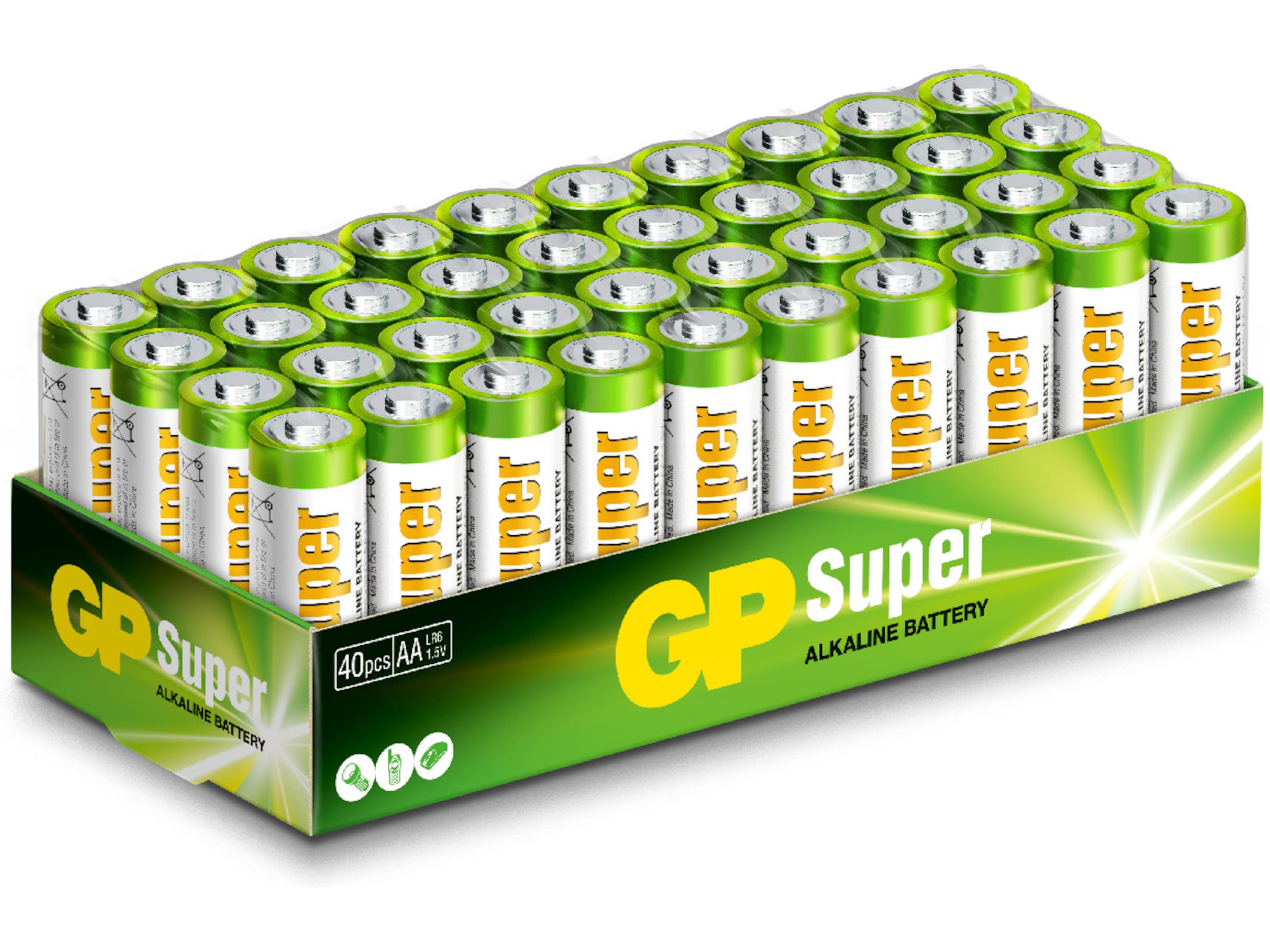 GP Super Alkaline AA/LR6 batteri, 40-pk Generelle batterier