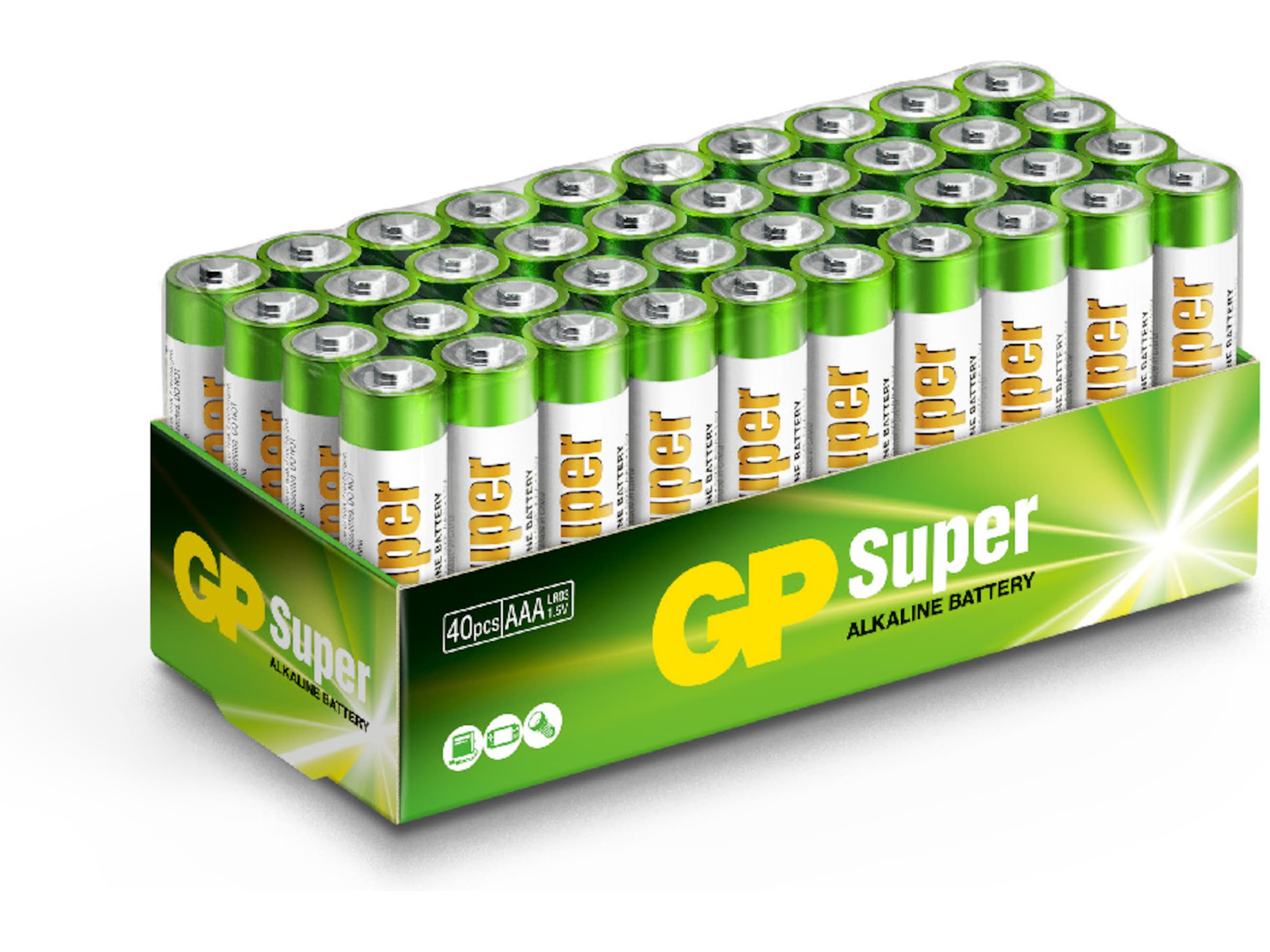 GP Super Alkaline AAA/LR03 batteri, 40-pk Generelle batterier