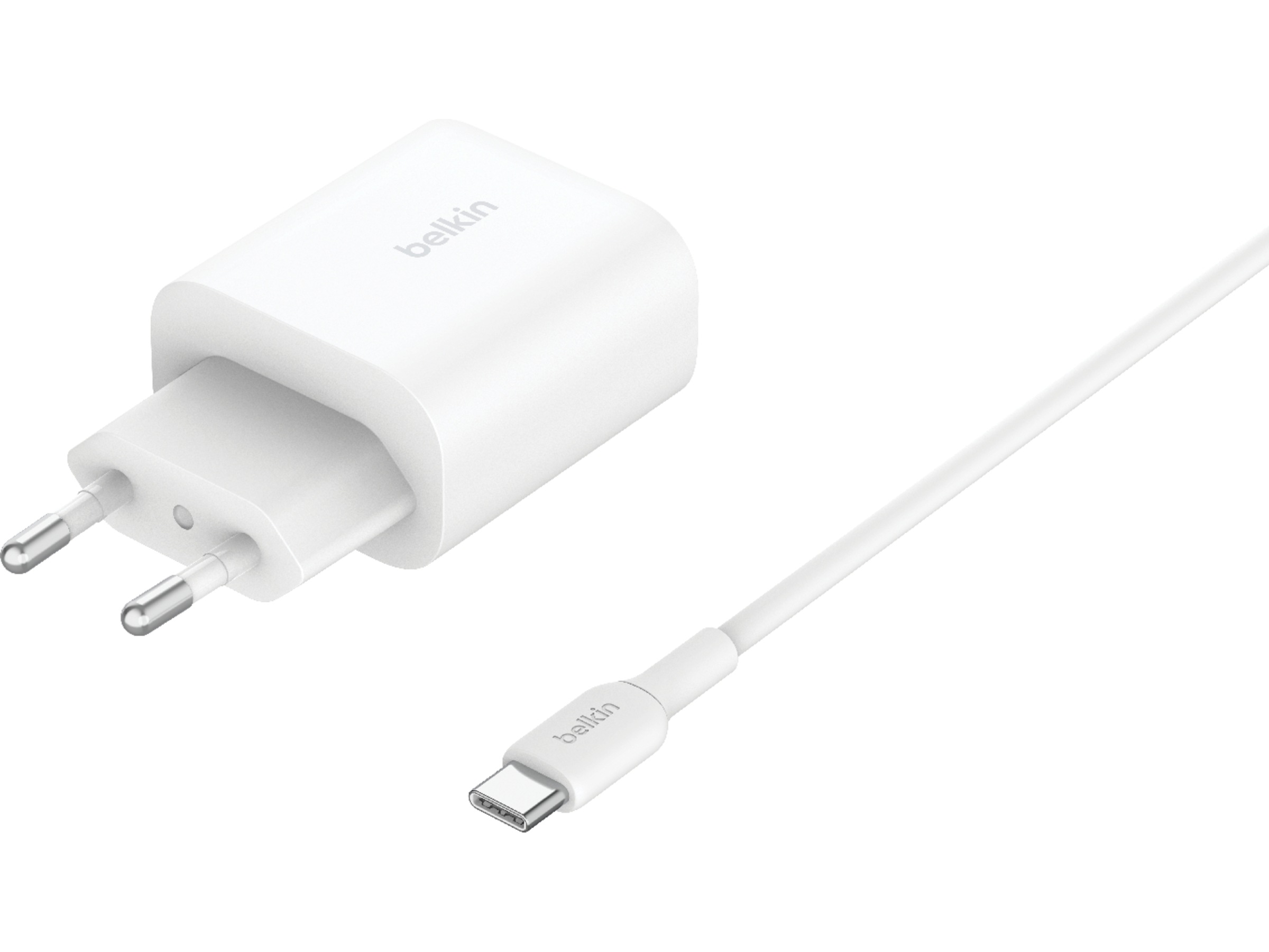 Belkin 3-i-1 Qi2 trådløs oplader (hvid) Trådløs oplader