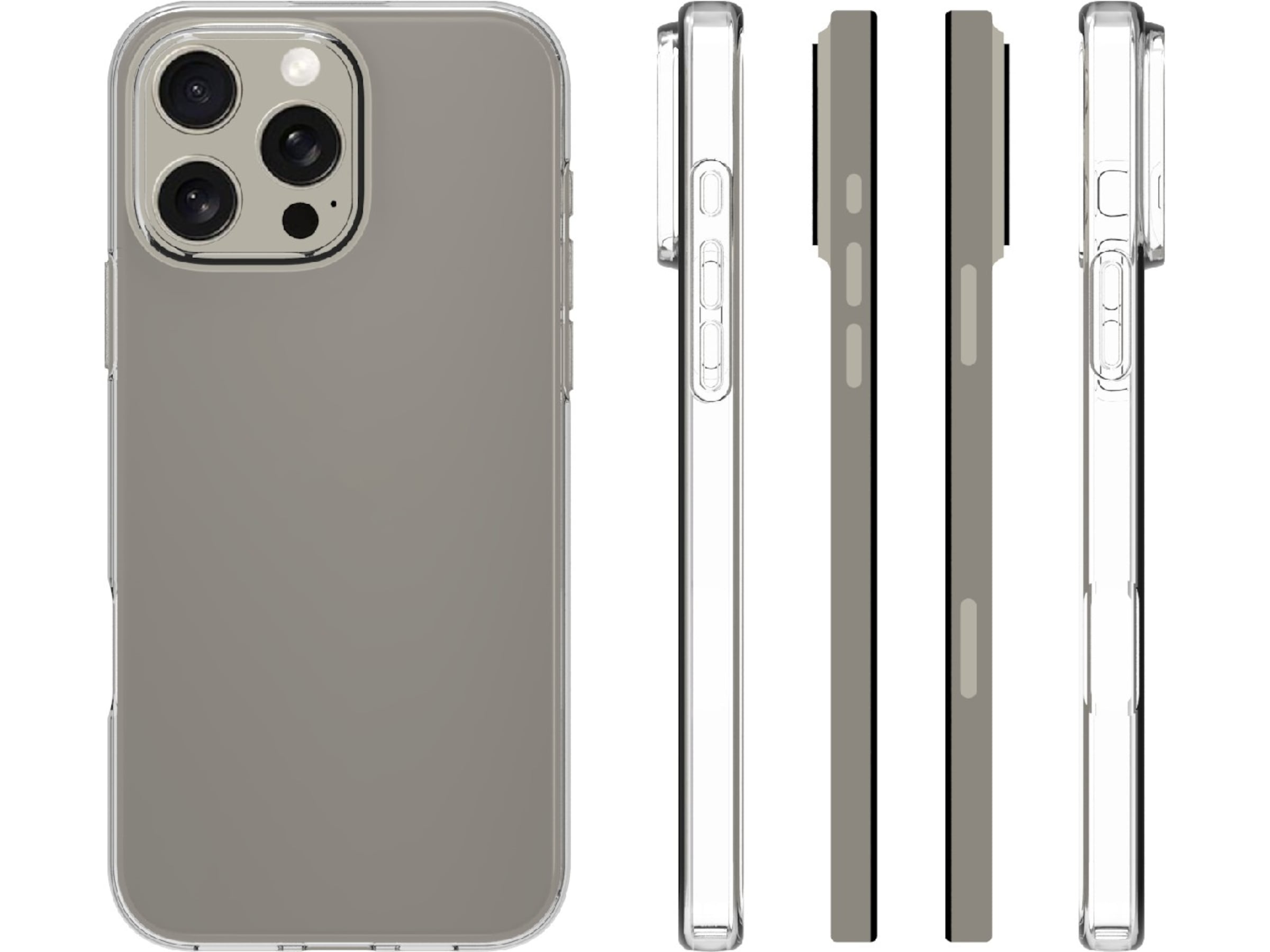 iiglo iPhone 16 Pro Max Silikone cover (gennemsigtig) Mobilcover