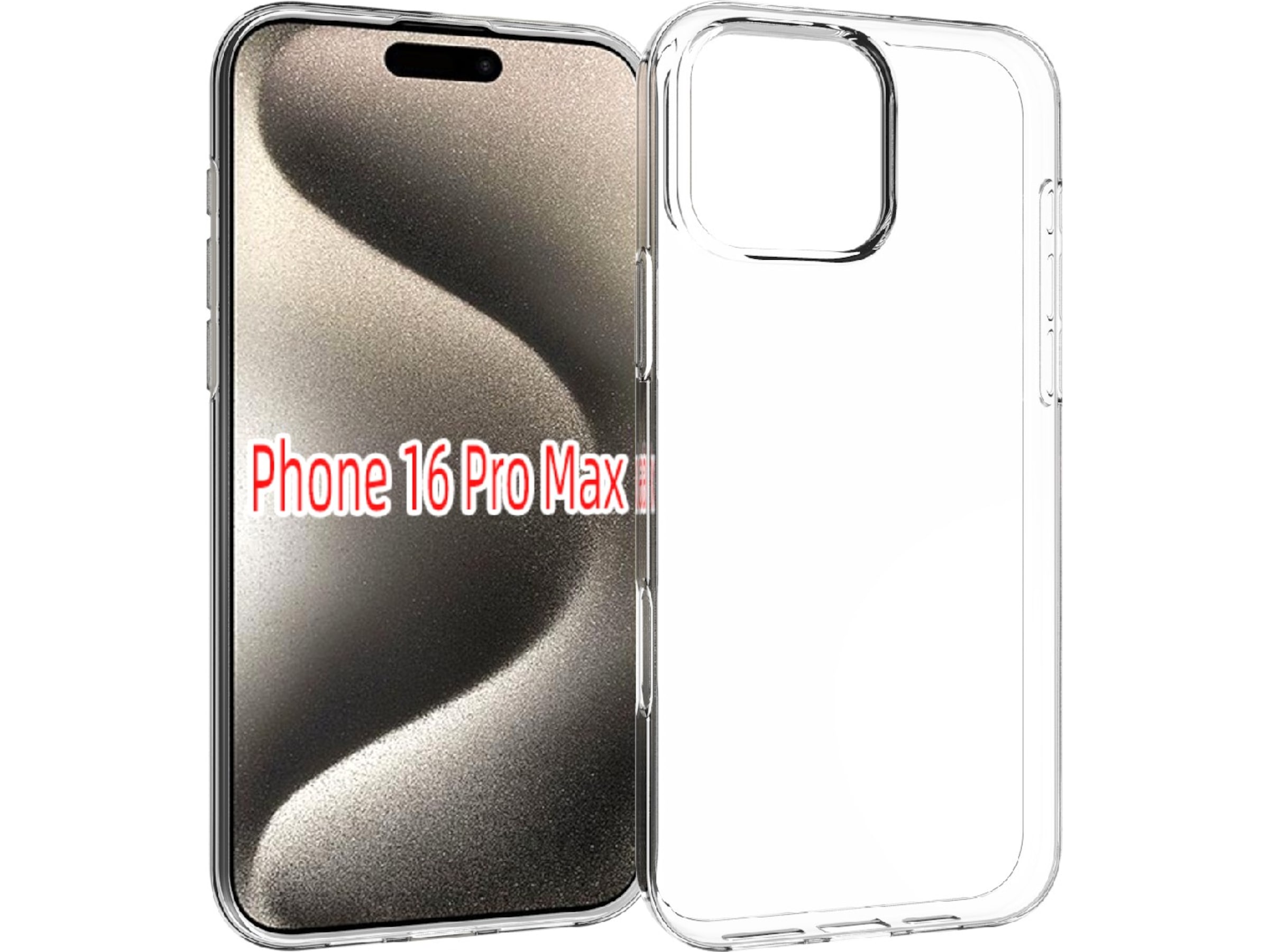 iiglo iPhone 16 Pro Max Silikone cover (gennemsigtig) Mobilcover