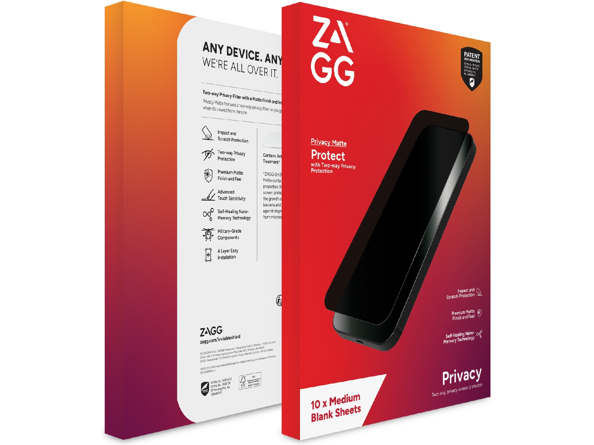 Zagg Privacy Filter Matte Skærmbeskytter Skærmbeskyttelse tablet