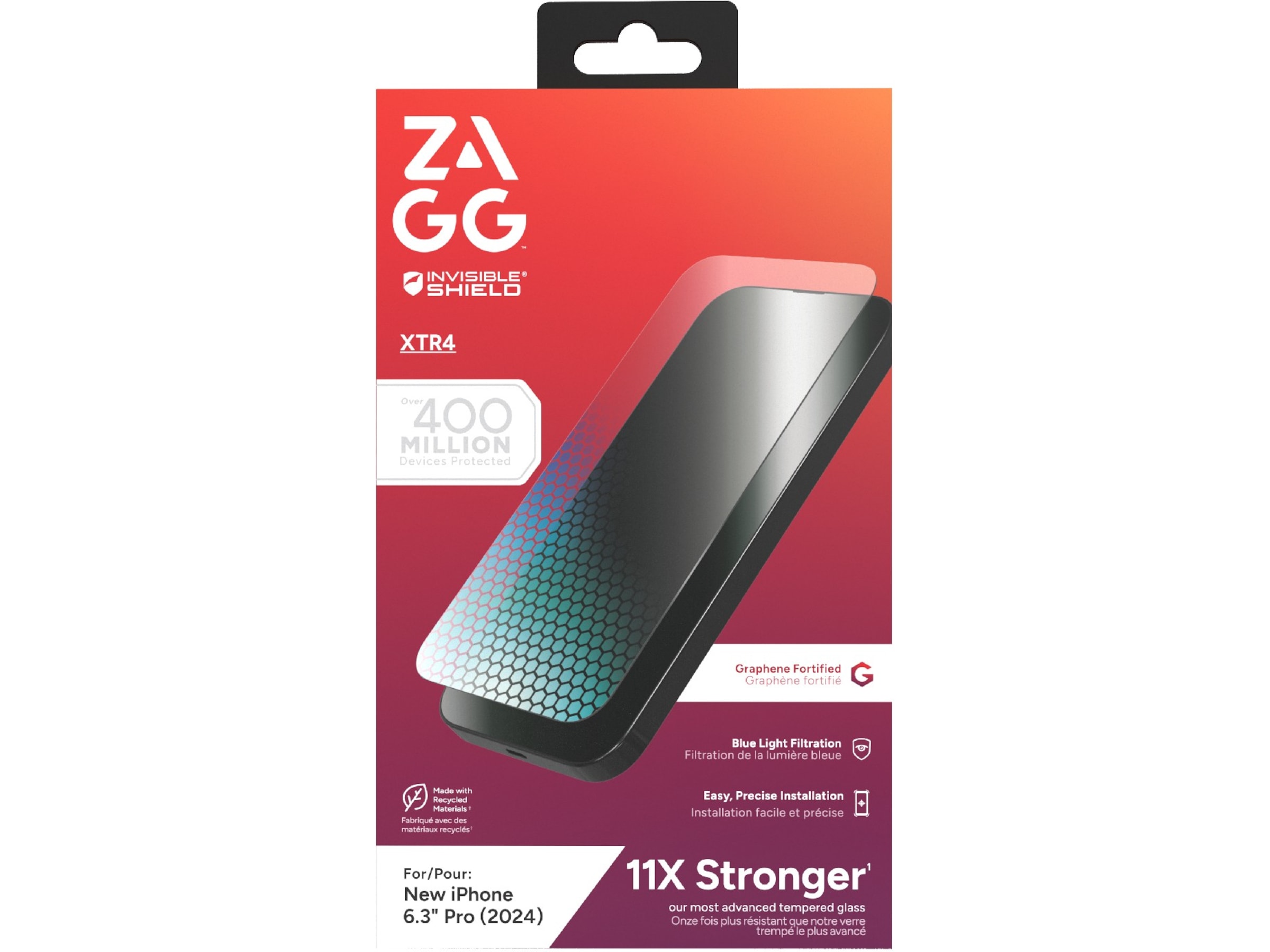 InvisibleShield Glass XTR4 iPhone 16 Pro Skærmbeskytter Skærmbeskyttelse mobiltelefon