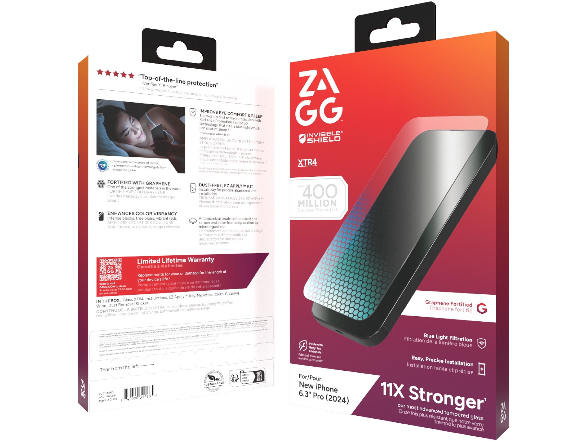 InvisibleShield Glass XTR4 iPhone 16 Pro Skærmbeskytter Skærmbeskyttelse mobiltelefon