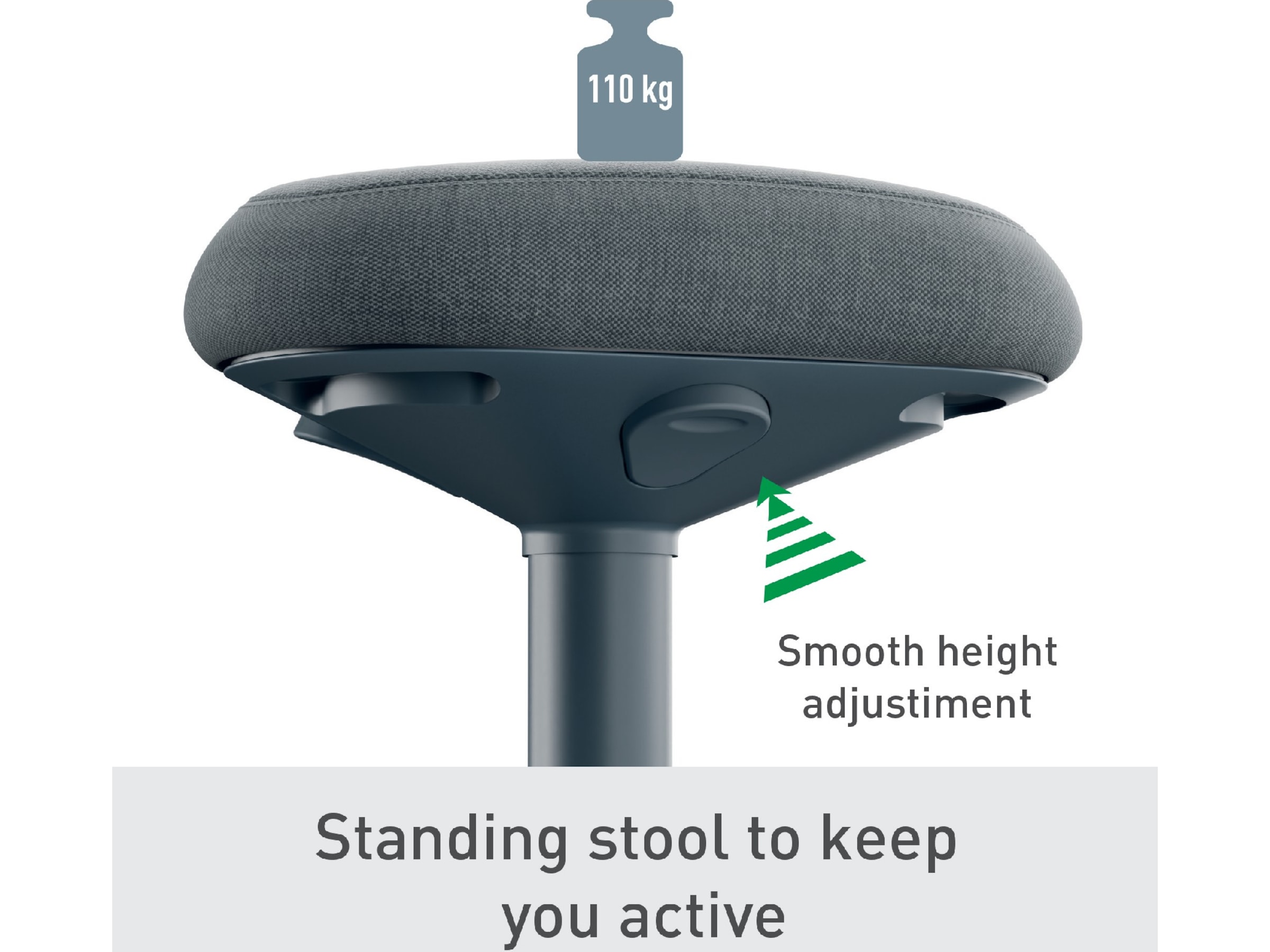 Leitz Ergo Active Balancestol med komfortsæde, justerbar højde 57-82cm Kontorstole