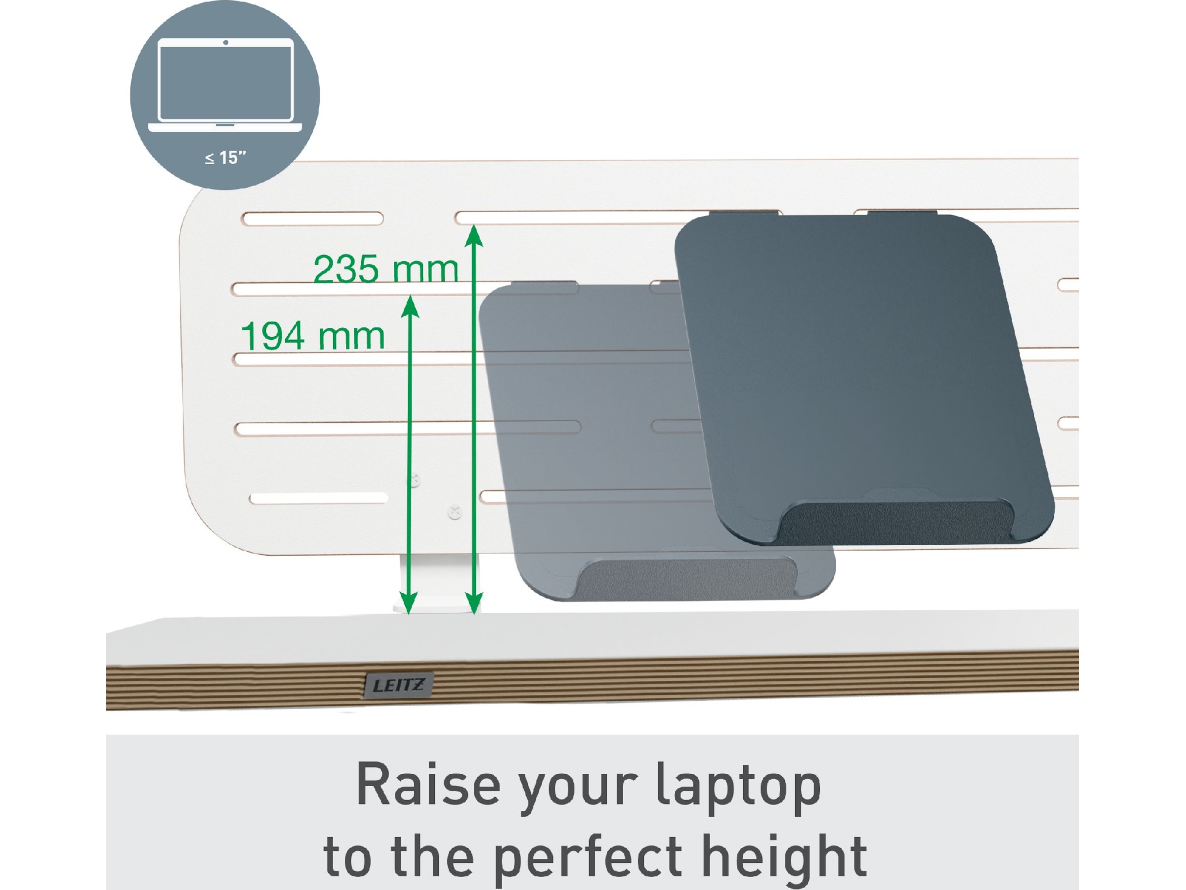 Leitz Ergo Pegboard Organiseringstavle med laptop holder, 80x25 cm Opbevaring & organisering