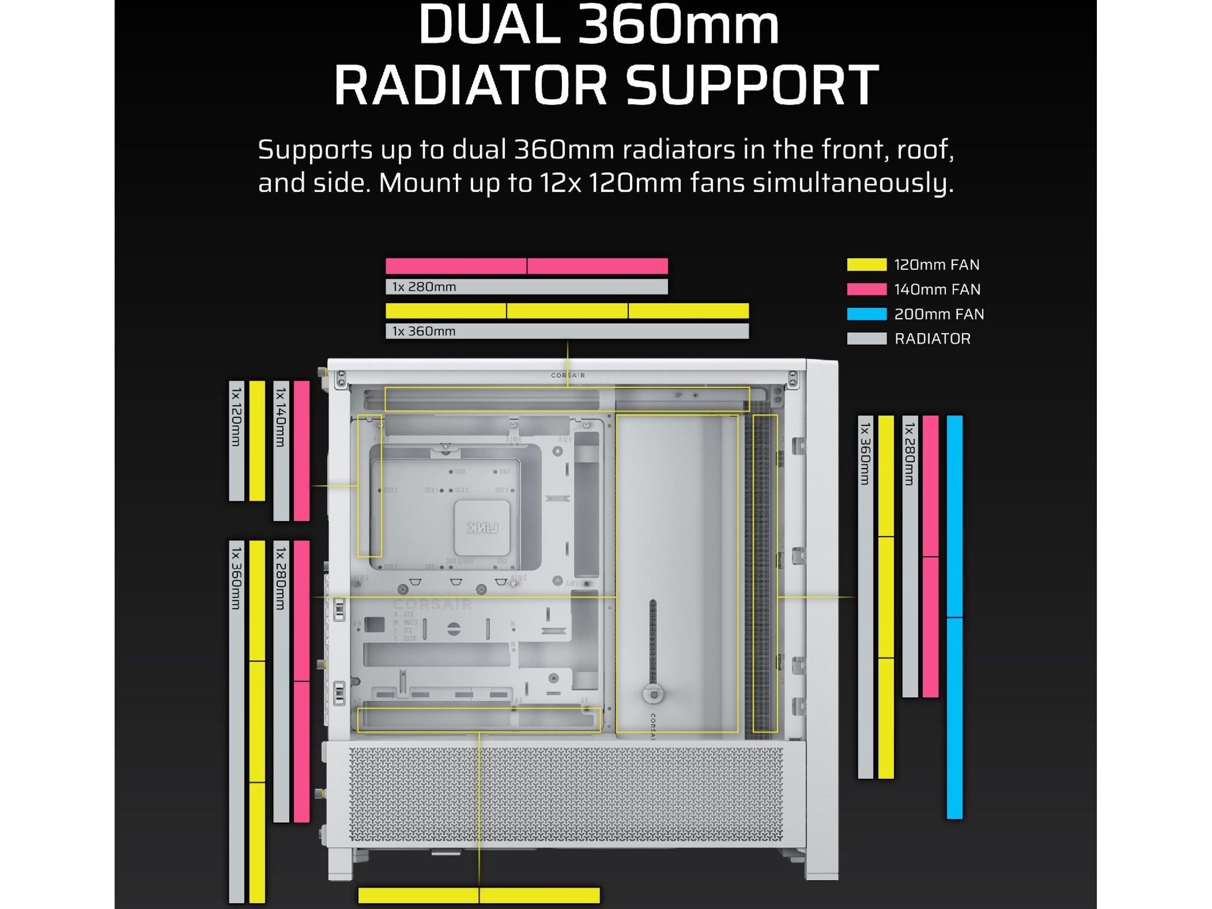 Corsair FRAME 4000D Mid-Tower (hvid) Midi Tower