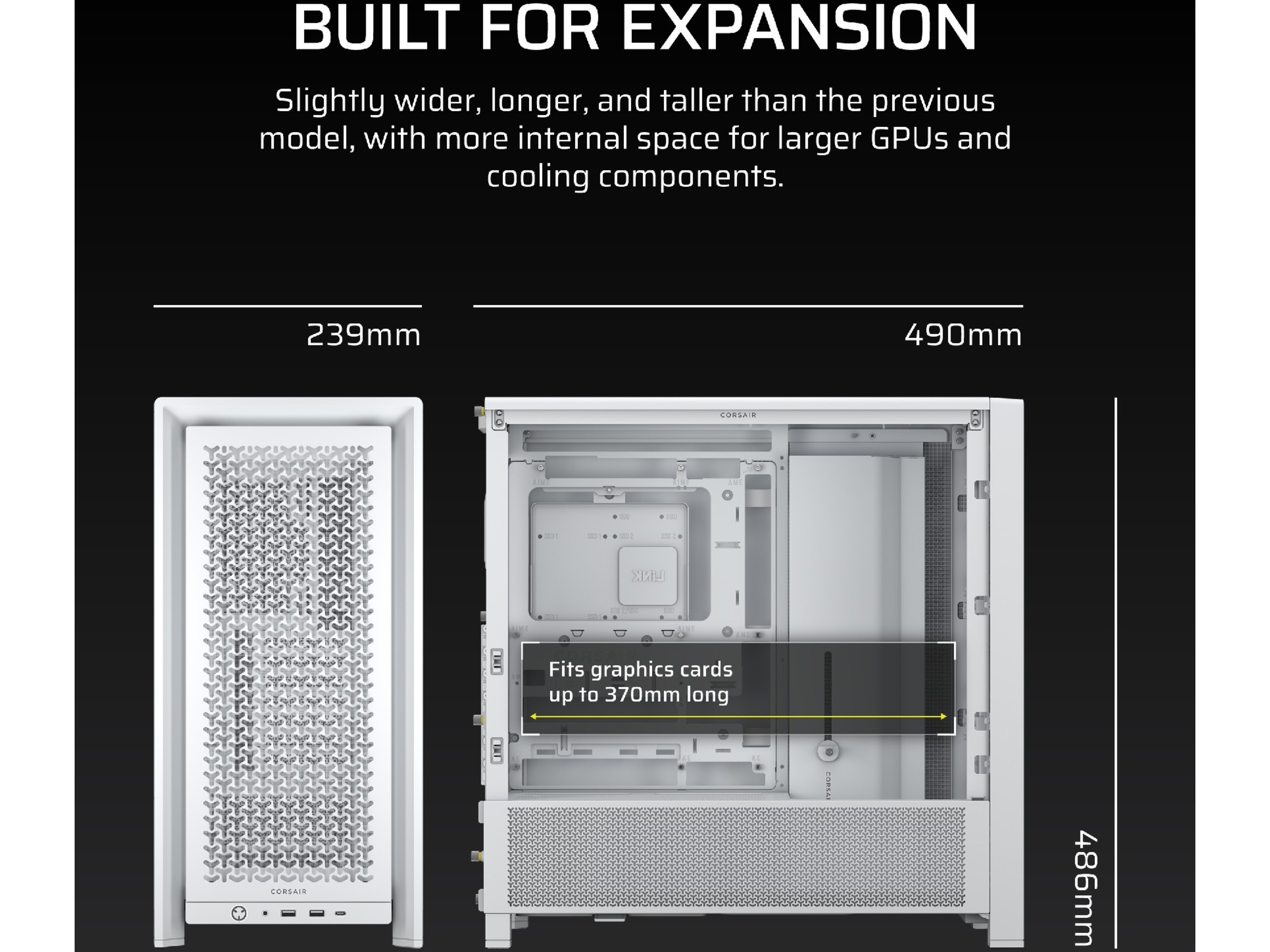 Corsair FRAME 4000D Mid-Tower (hvid) Midi Tower
