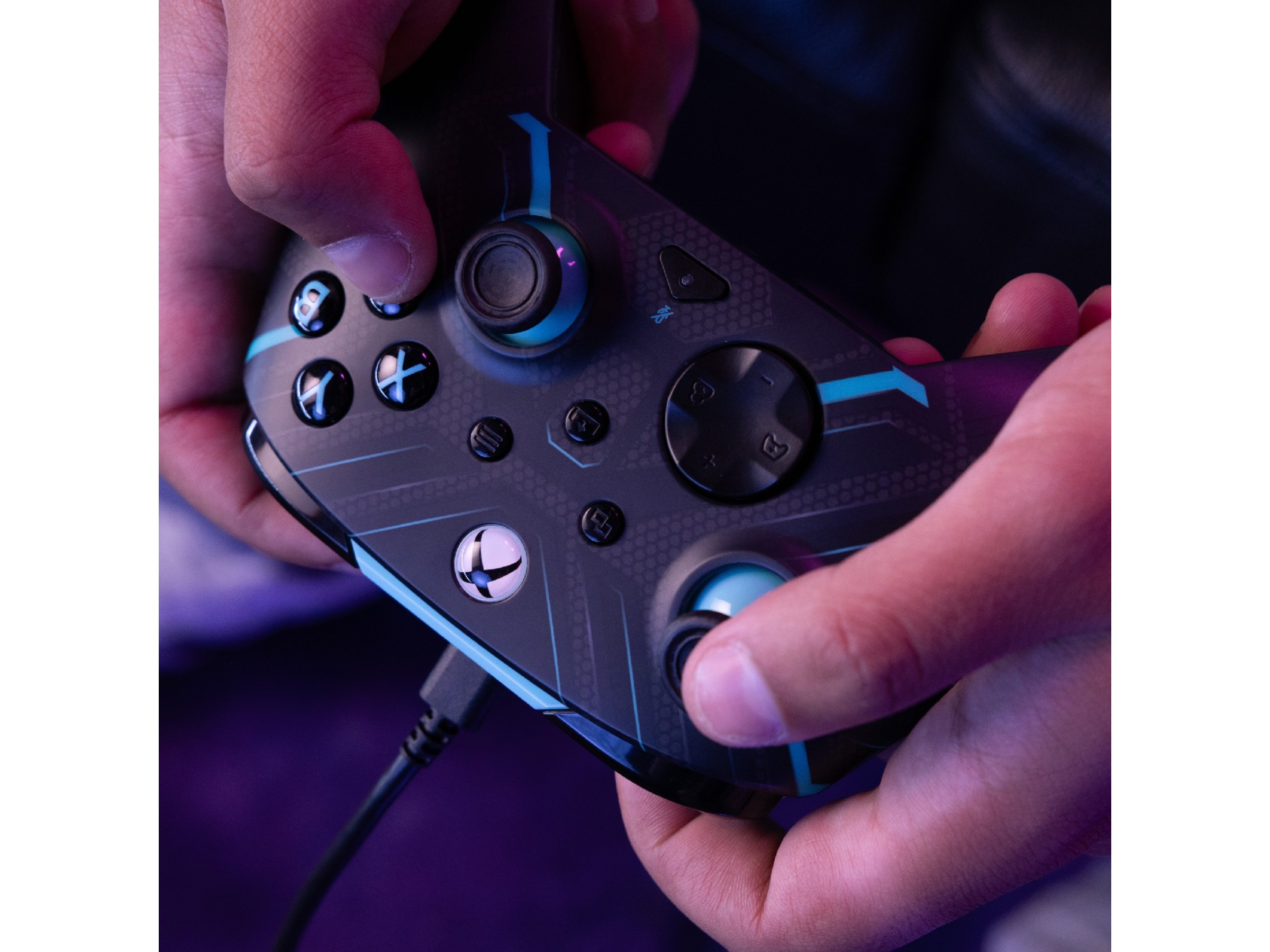 PDP Rematch Glow Wired Controller (titanstål) Tilbehør til spilkonsoller