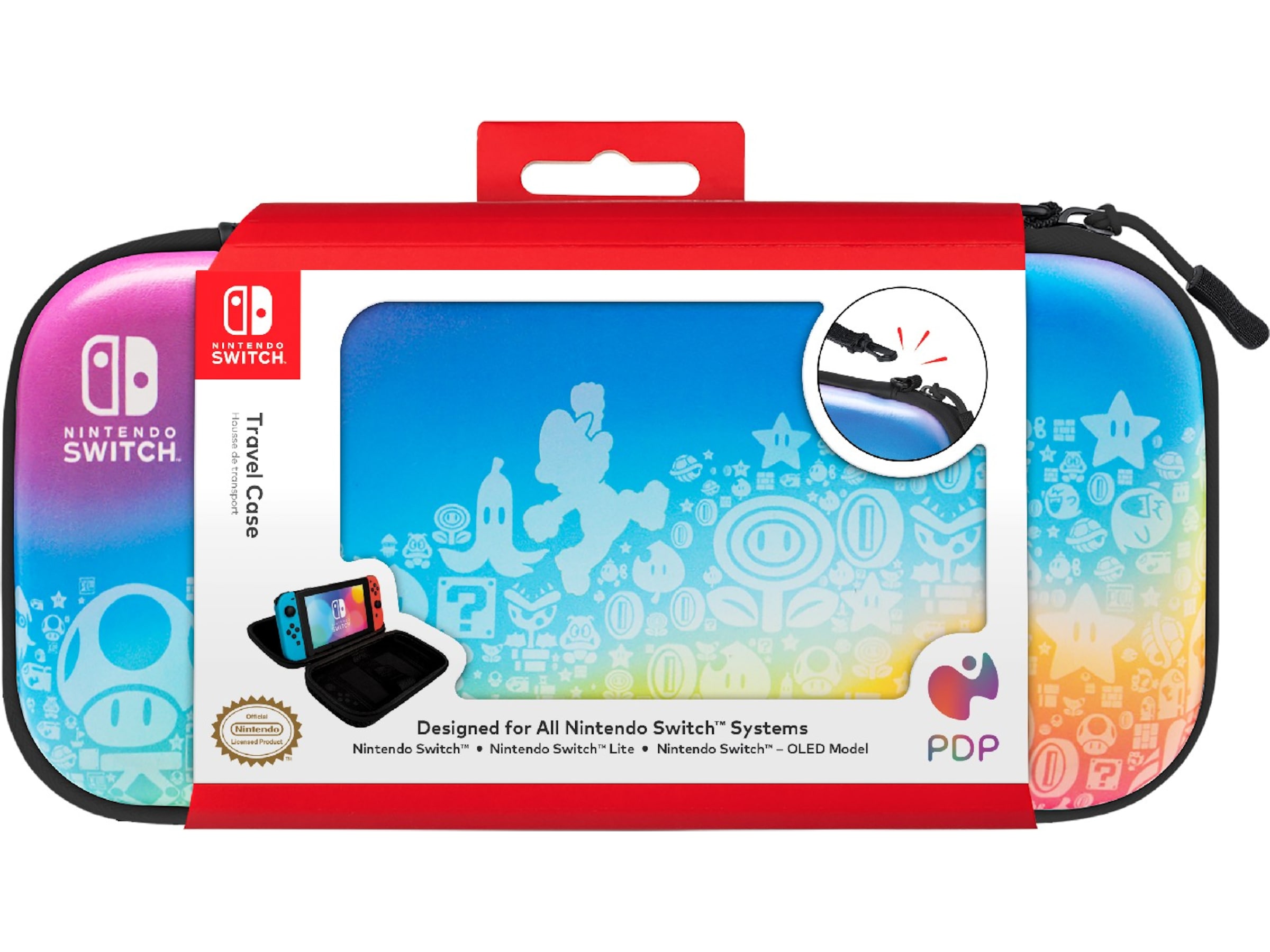 PDP Slim Deluxe Travel Case - Star Spectrum Tilbehør til spilkonsoller