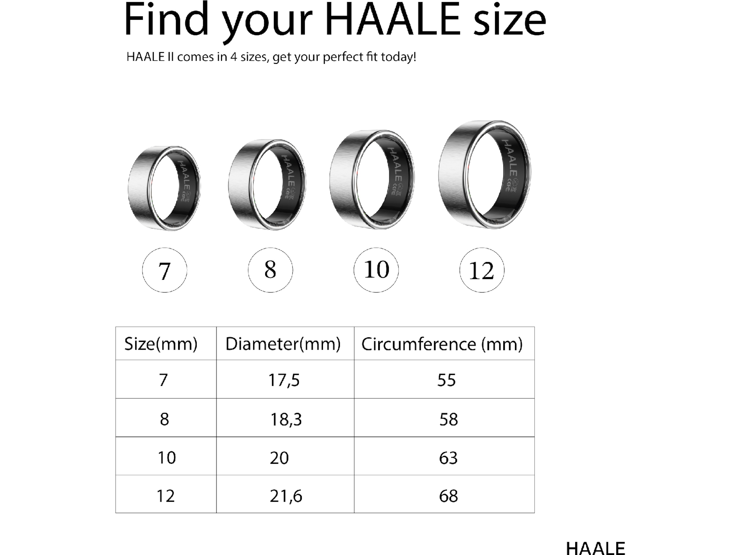 Haale II Smart Ring Sizing kit Smart ring