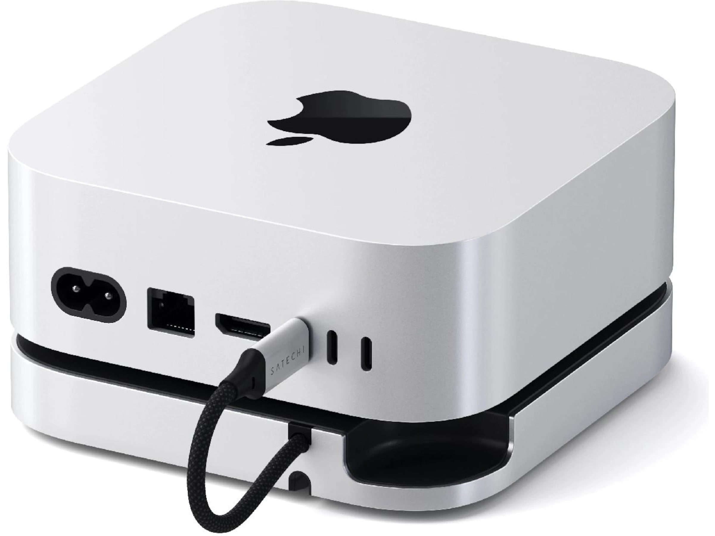 Satechi Mac Mini M4 Stand & Hub (sølv) Dockingstation og USB-hub