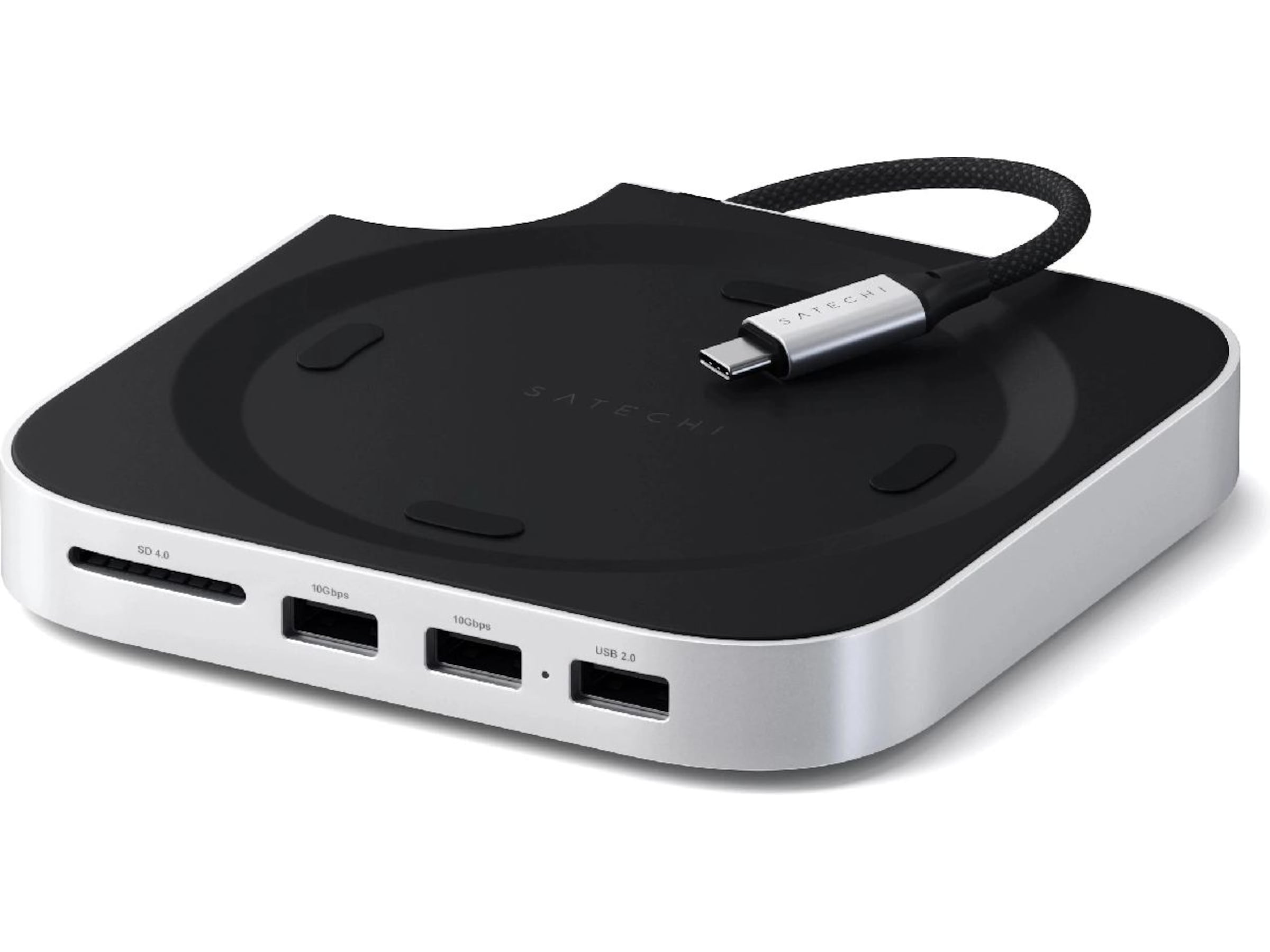 Satechi Mac Mini M4 Stand & Hub (sølv) Dockingstation og USB-hub
