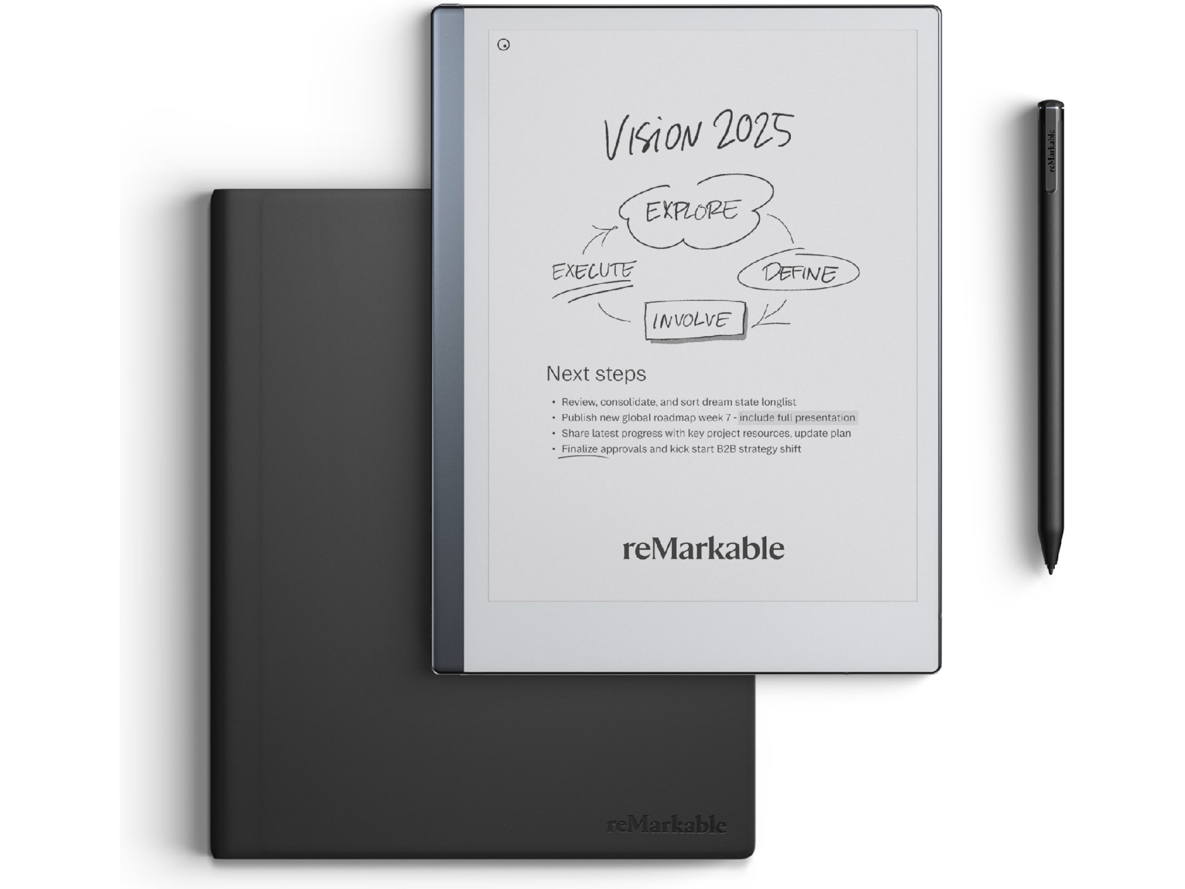 reMarkable 2 10,3" 8 GB inkl. Marker Plus og Book Folio (sort læder) Digitale paper & tilbehør