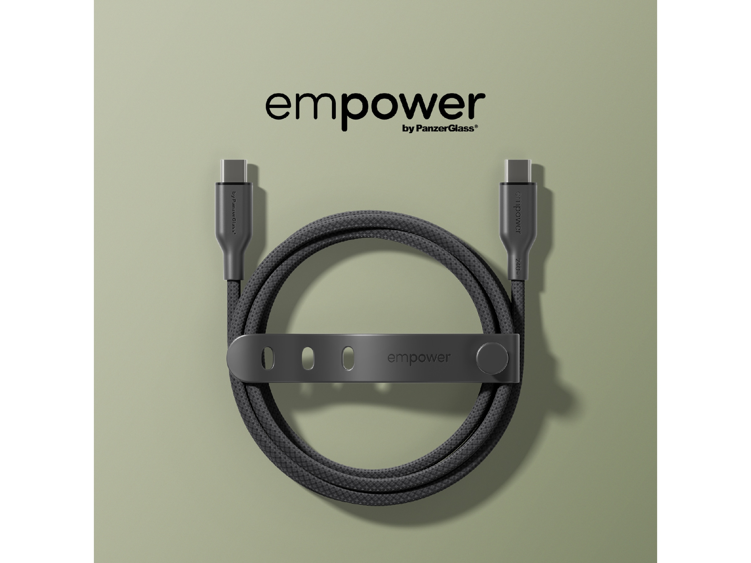 PanzerGlass Racing 60W USB-C kabel, 2m (sort) USB-kabler