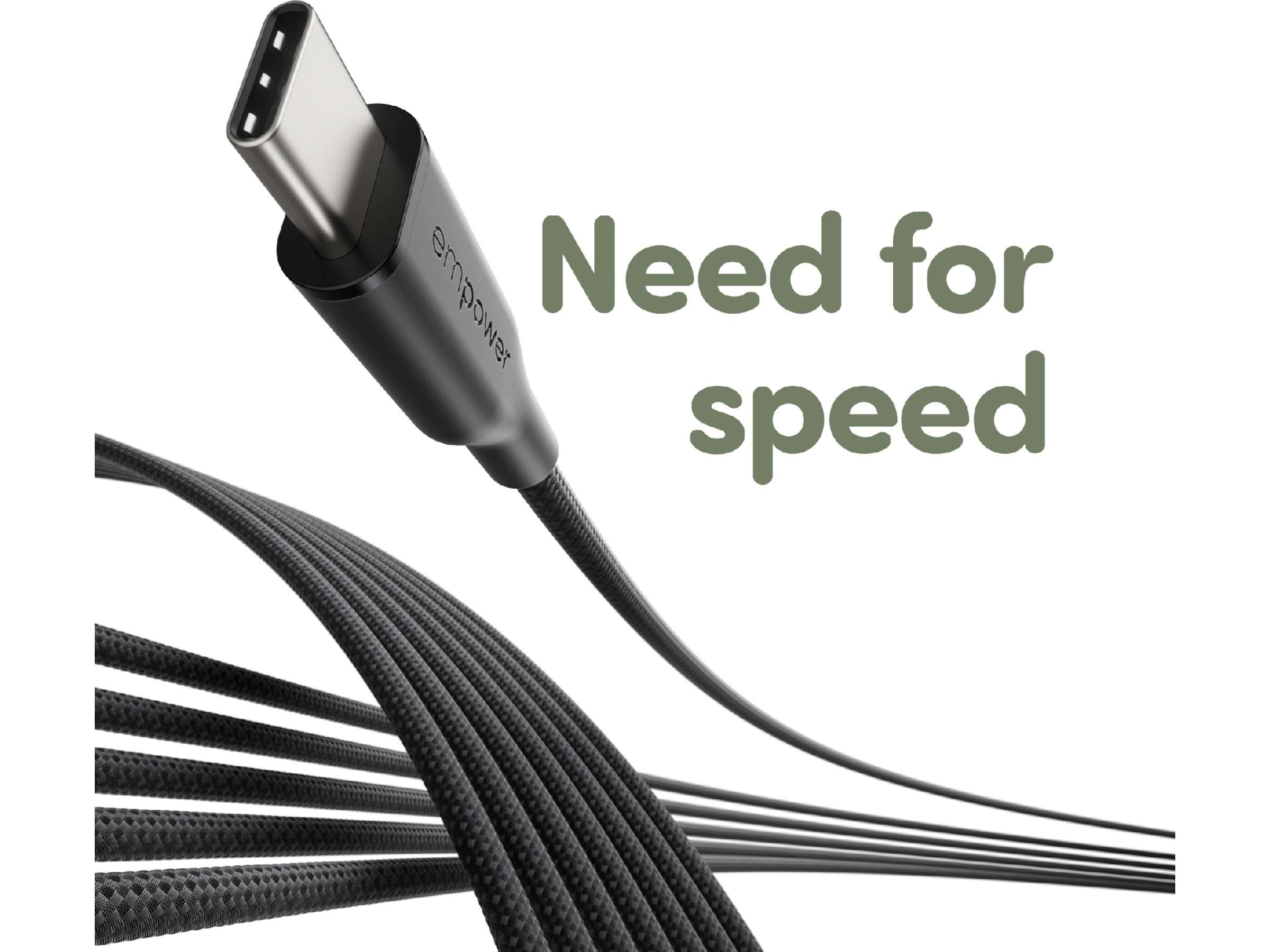 PanzerGlass Racing 60W USB-C kabel, 1,2m (sort) USB-kabler