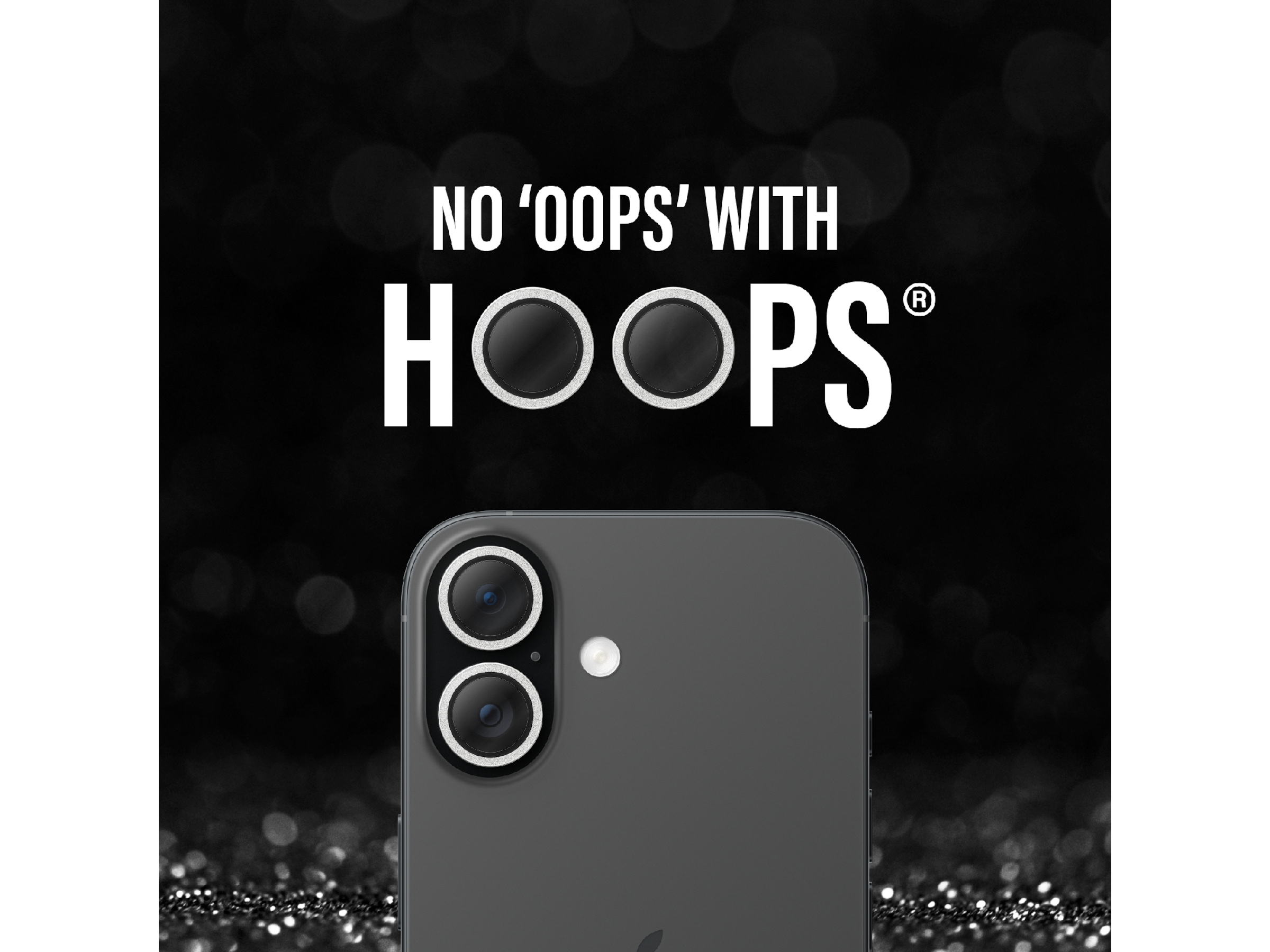 PanzerGlass iPhone 17 / 16 / 16 Plus Hoops Linsebeskytter (glitter silver) Skærmbeskyttelse mobiltelefon